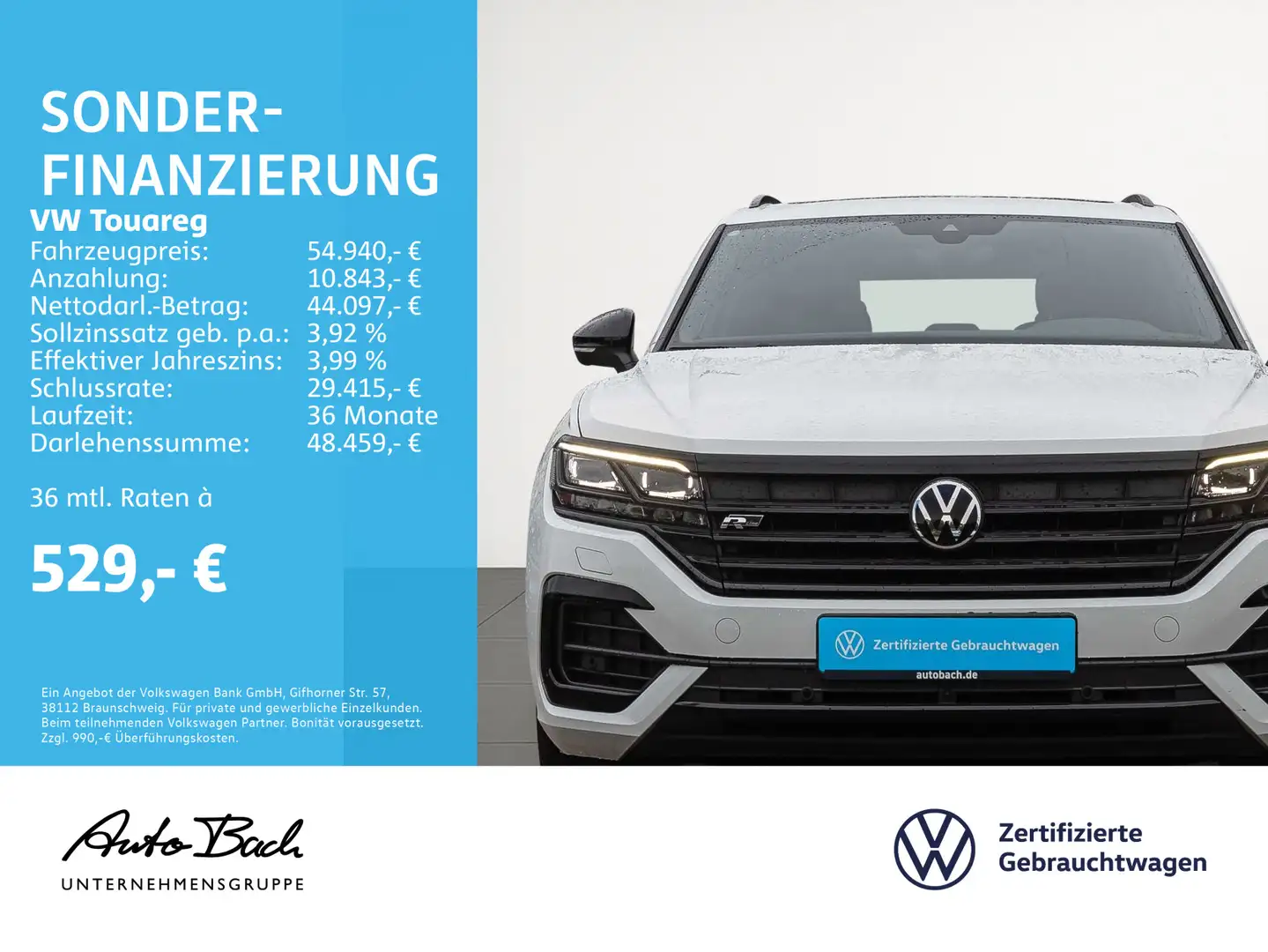 Volkswagen Touareg 3.0 V6 TDI R-Line Black Style, Luftfahrw Weiß - 2