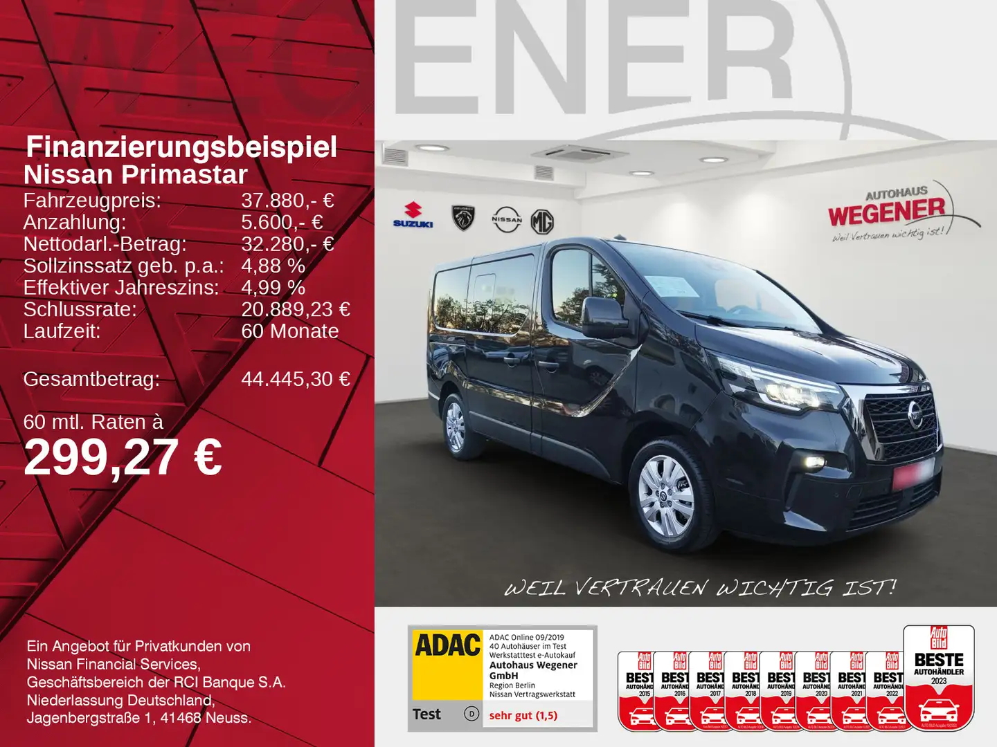 Nissan Primastar PRIMASTAR KOMBI TEKNA L1H1 2,8t NAVI KAMERA Schwarz - 2