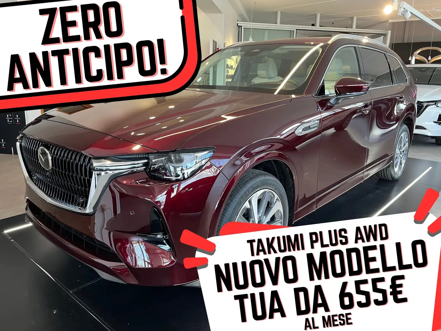 Mazda CX-80 3.3 AWD TAKUMI PLUS KM0 ZERO ANTICIPO 655€ MESE Rosso - 1