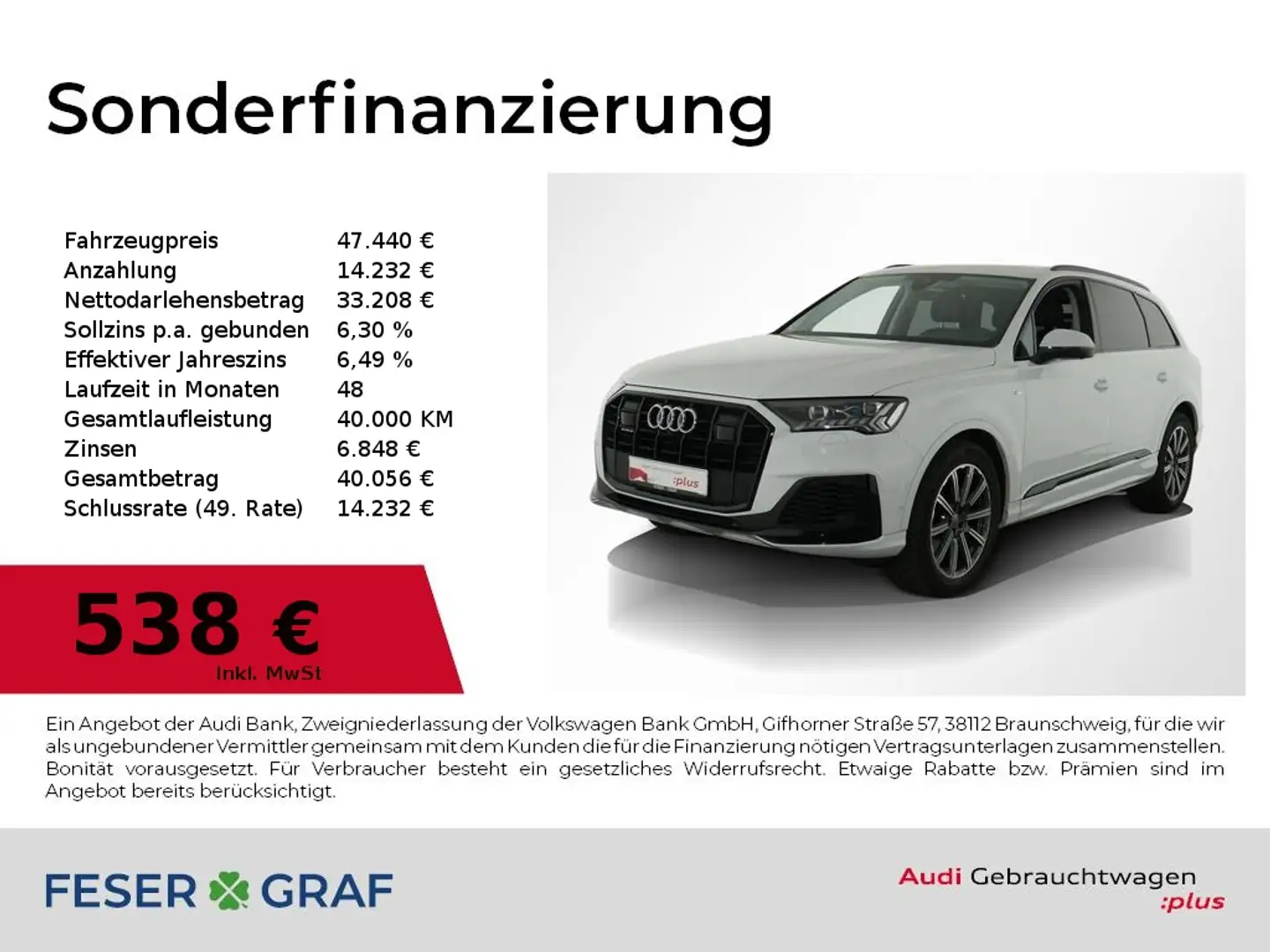 Audi Q7 50 TDI S line Ext/HD Matrix/Sitzbel+Mass/ACC+Stadt Wit - 1
