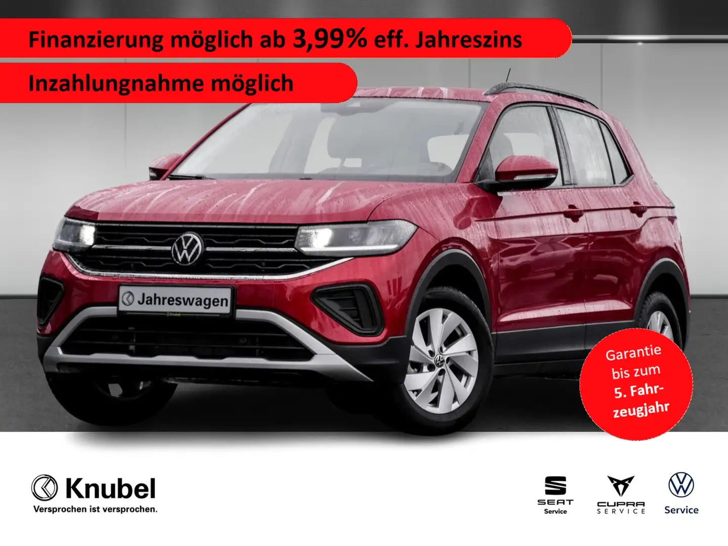 Volkswagen T-Cross Life 1.0 TSI DSG LED AHK AppConn. TravelAss. Rot - 1
