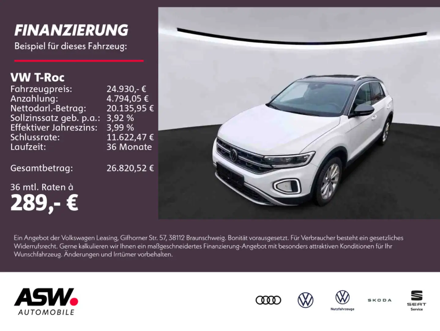 Volkswagen T-Roc T-ROC Style 1.5TSI Standhzg Navi AHK PDC SHZ LED Weiß - 1