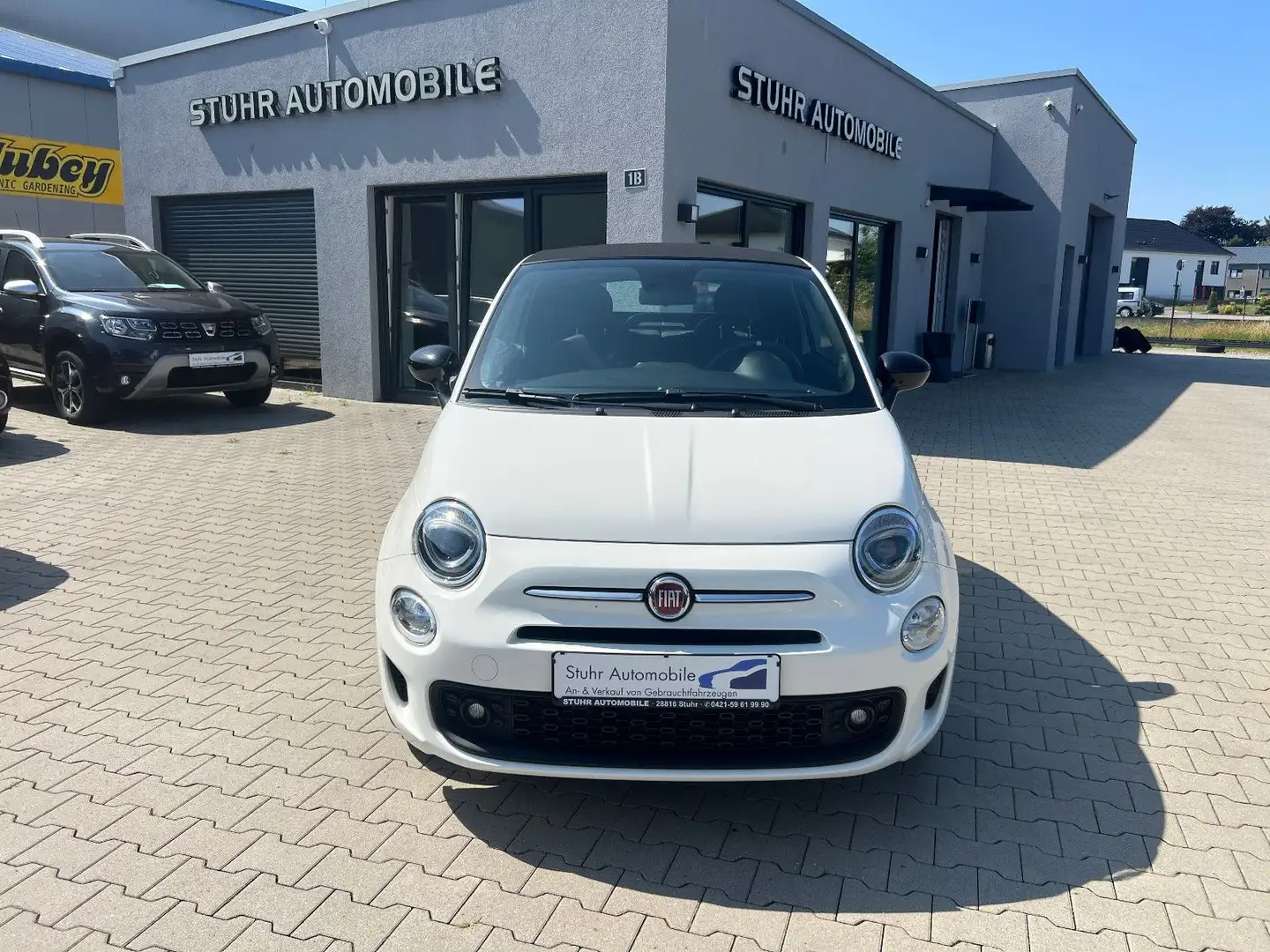 Fiat 500C Hey Google PDC AppleCare Leder Weiß - 1
