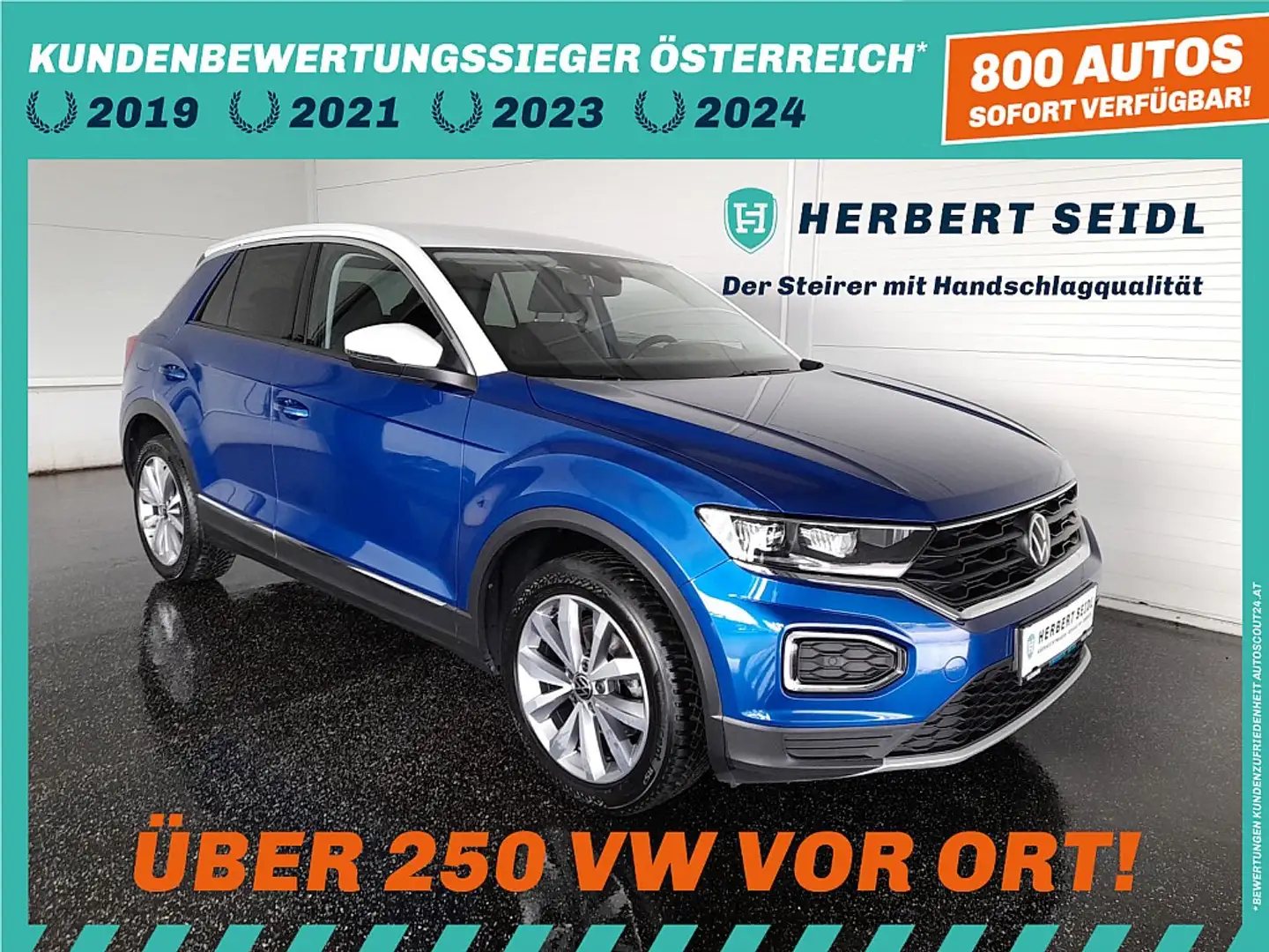 Volkswagen T-Roc STYLE 2,0 TDI *LED MIT FERNLICHTASSIST / 17 ZOL... Blauw - 1