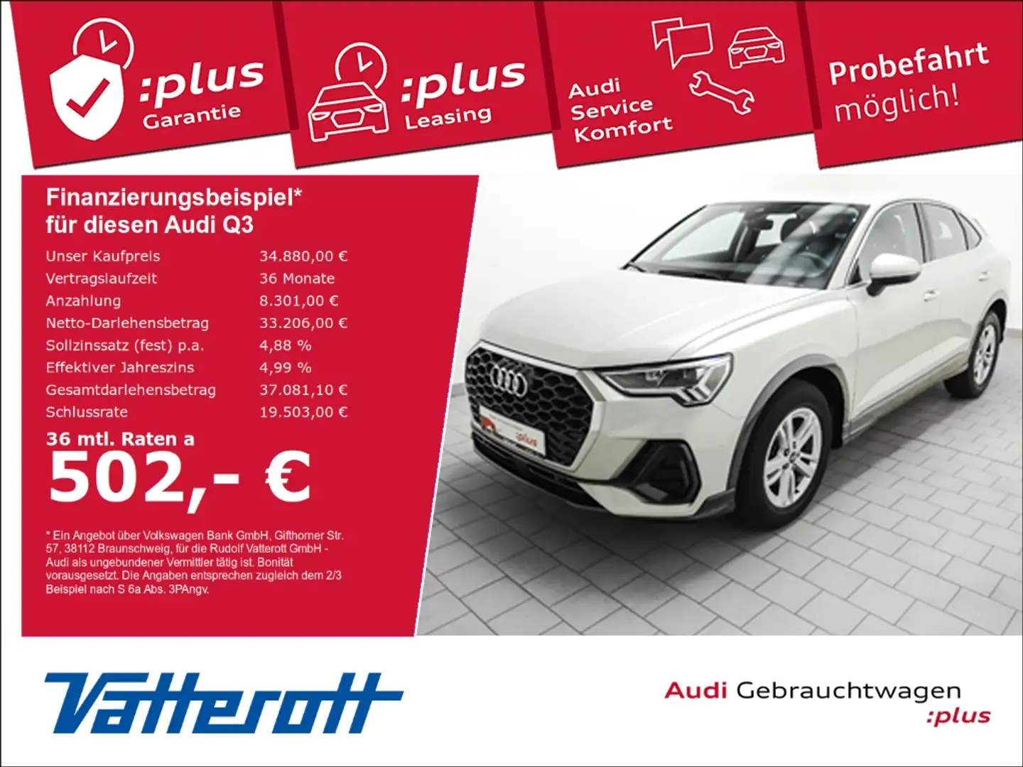 Audi Q3 Sportback 35 TDI Kamera AHK LED Silber - 1