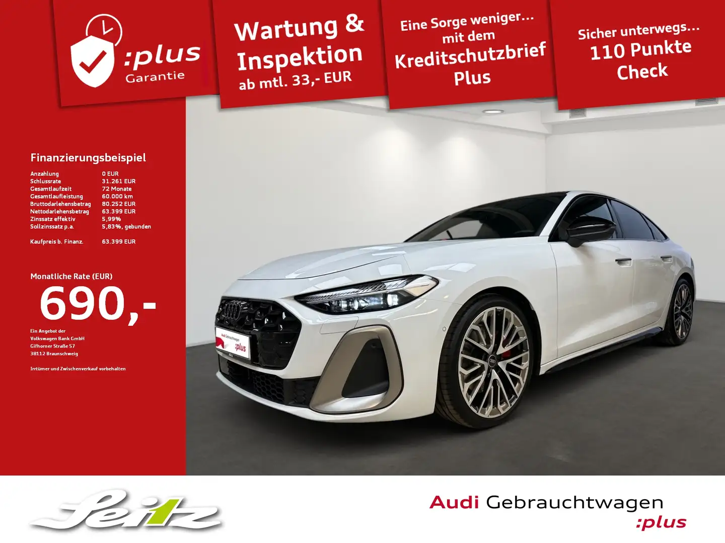 Audi A5 Limousine 2.0 TDI quattro edition one *B&O*HEAD-UP Weiß - 1