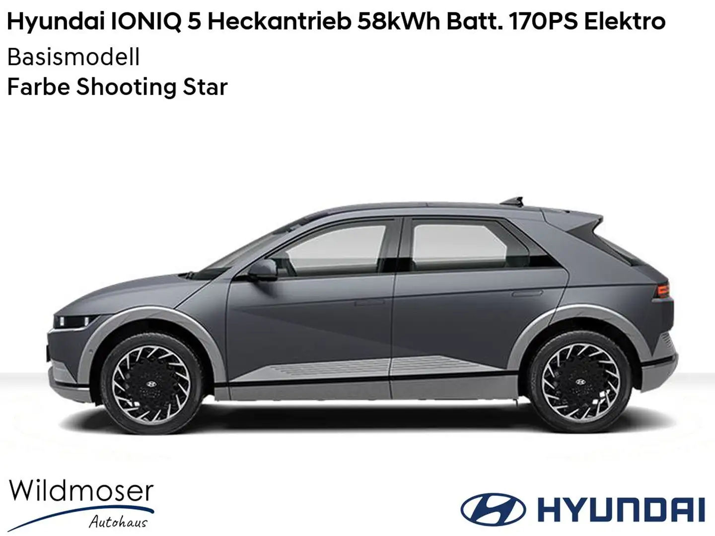 Hyundai IONIQ 5 ⚡ Heckantrieb 58kWh Batt. 170PS Elektro ⏱ Sofort v Grau - 2