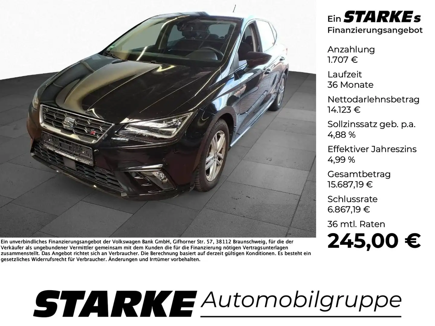 SEAT Ibiza 1.5 TSI FR Schwarz - 1