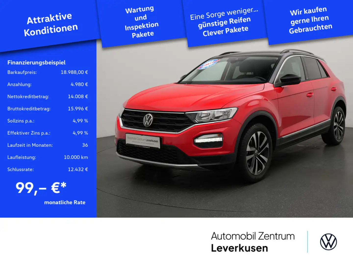 Volkswagen T-Roc ACC AHK PDC KAM SHZ CARPLAY Schwarz - 1