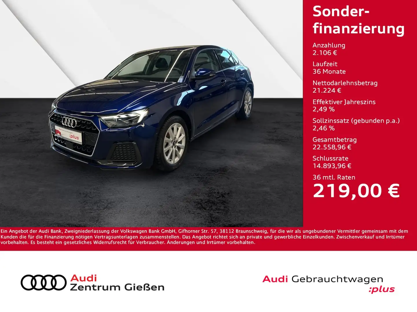 Audi A1 Sportback 30 TFSI advanced MMI Navi Plus LED Blau - 1