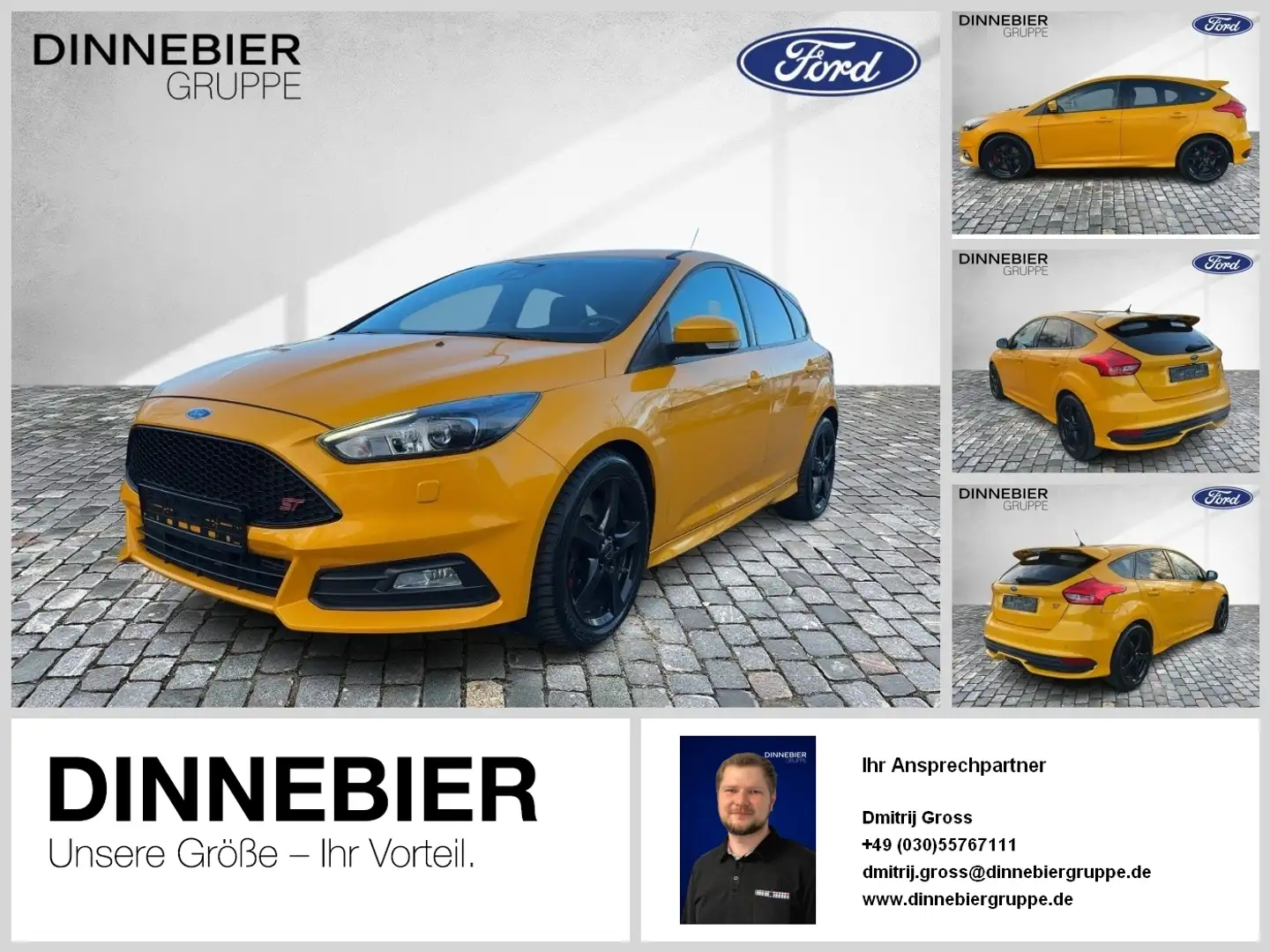 Ford Focus ST CAM NAVI Fernlichtass. PDC LM Klima Jaune - 1