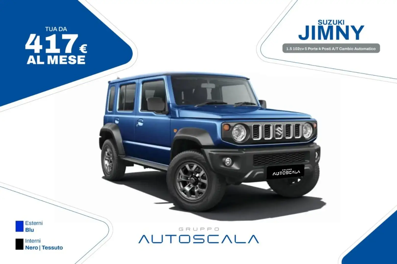 Suzuki Jimny 1.5 102cv 5 Porte 4 Posti A/T Cambio Automatico Blu/Azzurro - 1
