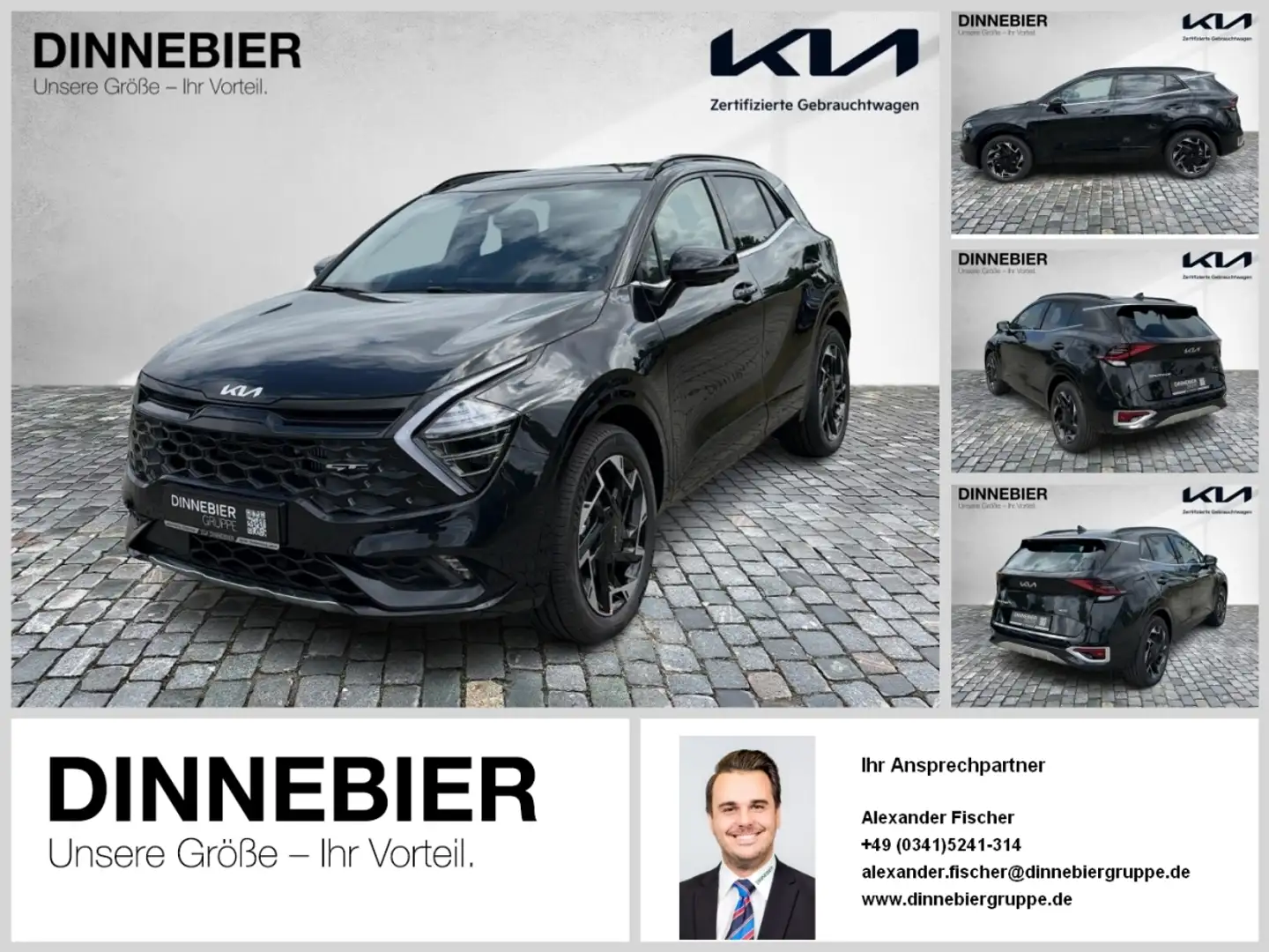 Kia Sportage GT-Line 1.6T PHEV Glasdach+360°+LED Schwarz - 1