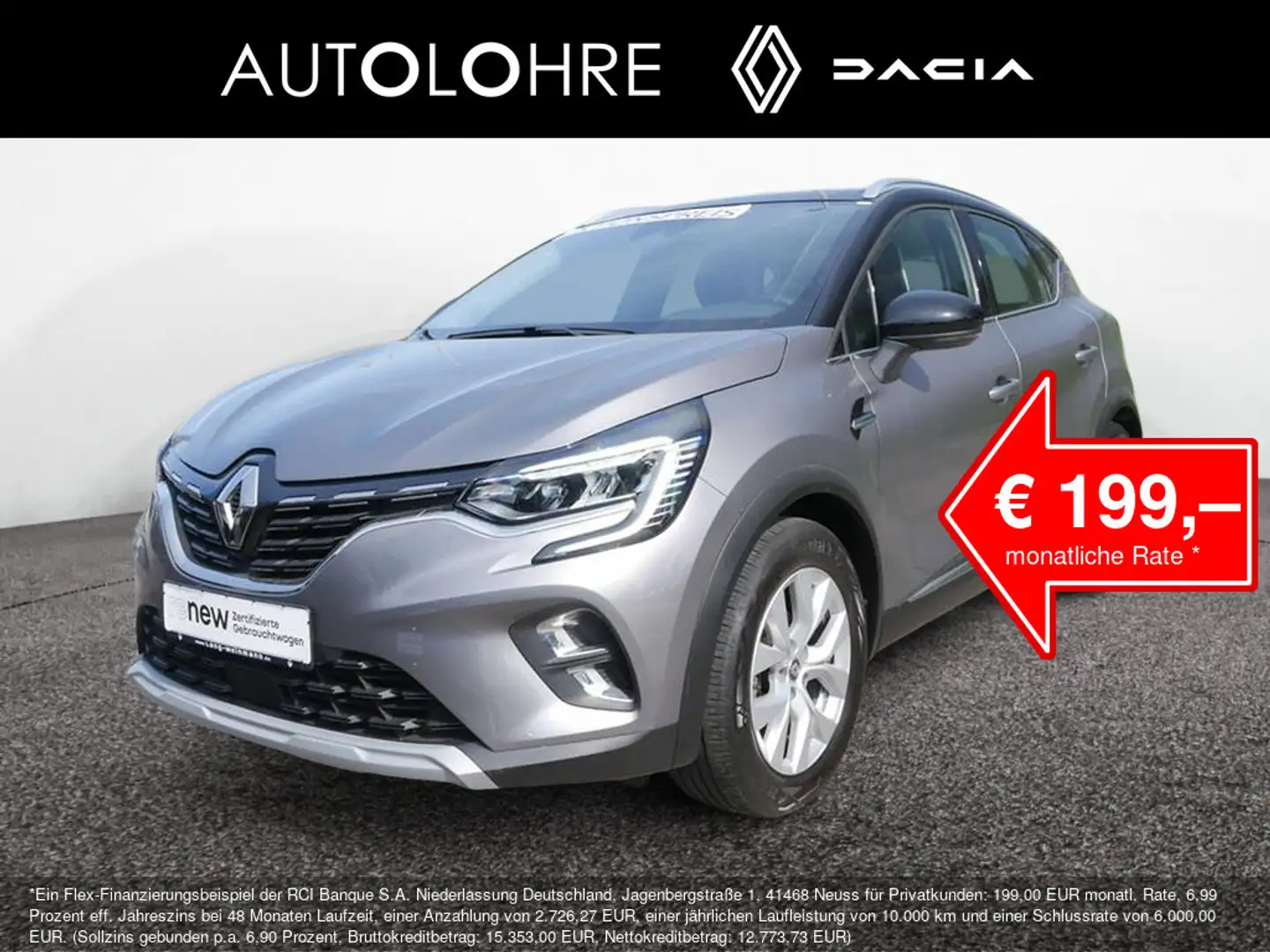 Renault Captur Intens TCe 90 KEYLESS PDC SHZ NAVI LED Grigio - 1
