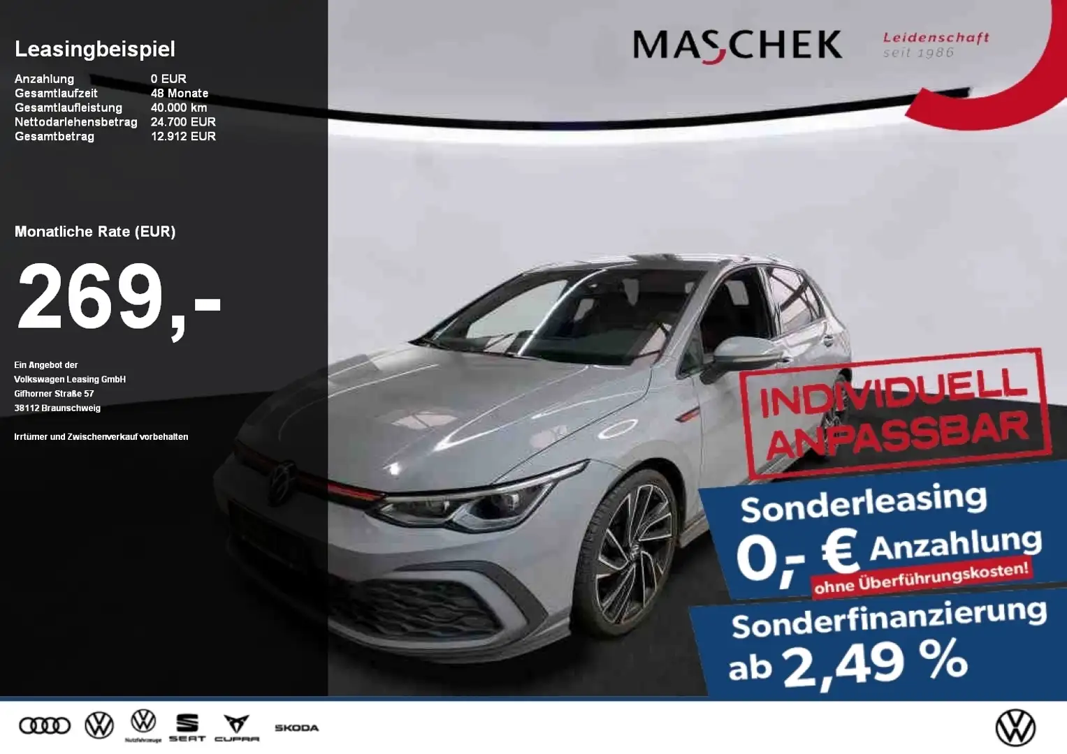 Volkswagen Golf GTI *Sonderleasing* Navi DCC ACC RearView Grau - 1