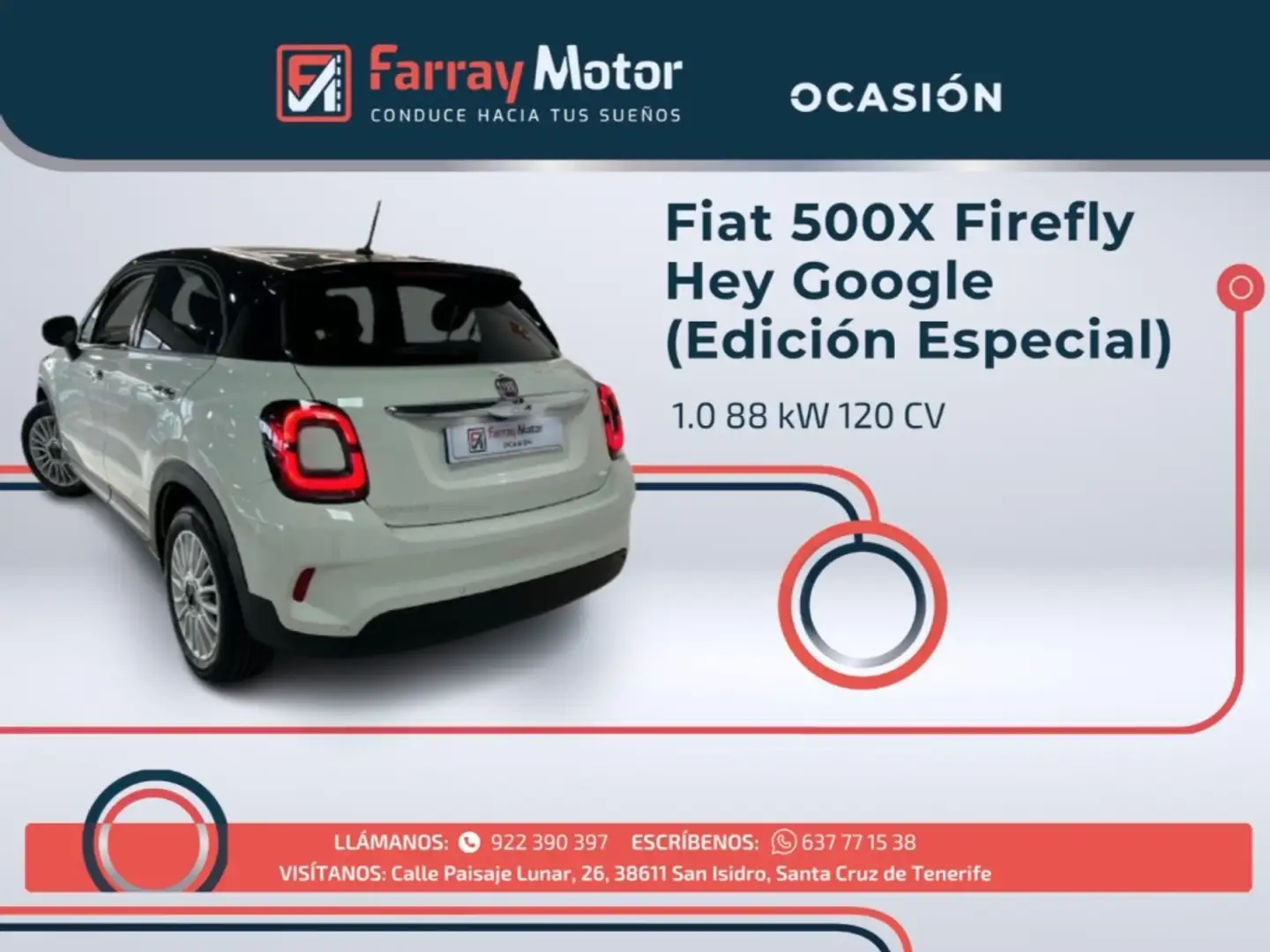 Fiat 500X 1.0 Firefly S&S Hey Google Blanco - 2