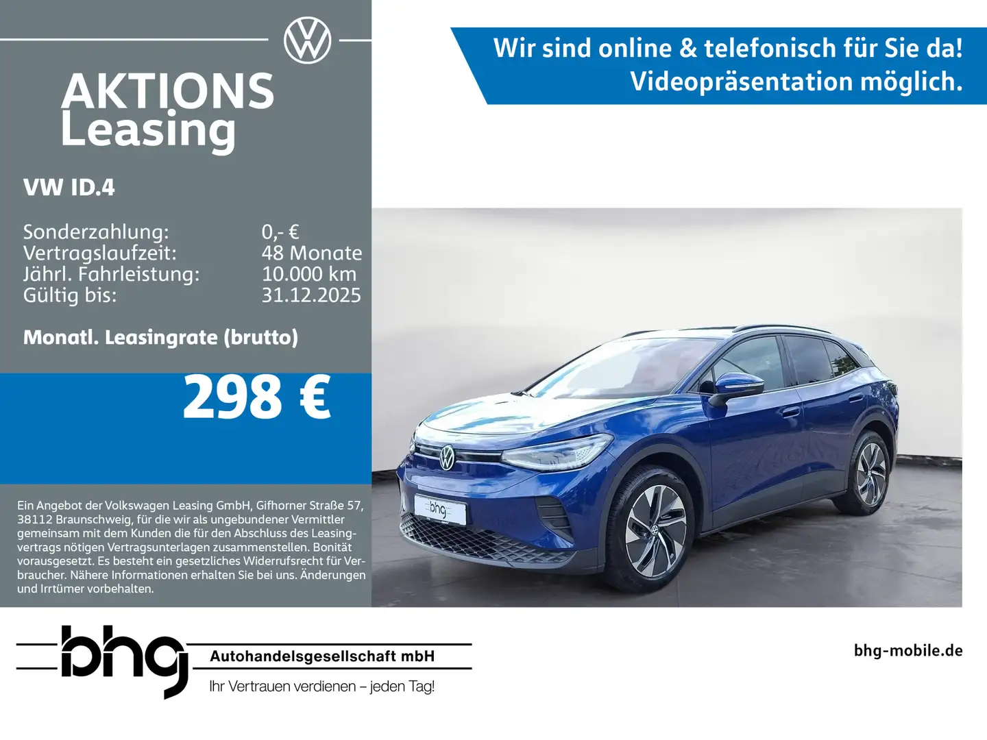 Volkswagen ID.4 Pure mit Infotainment-Paket Blau - 1
