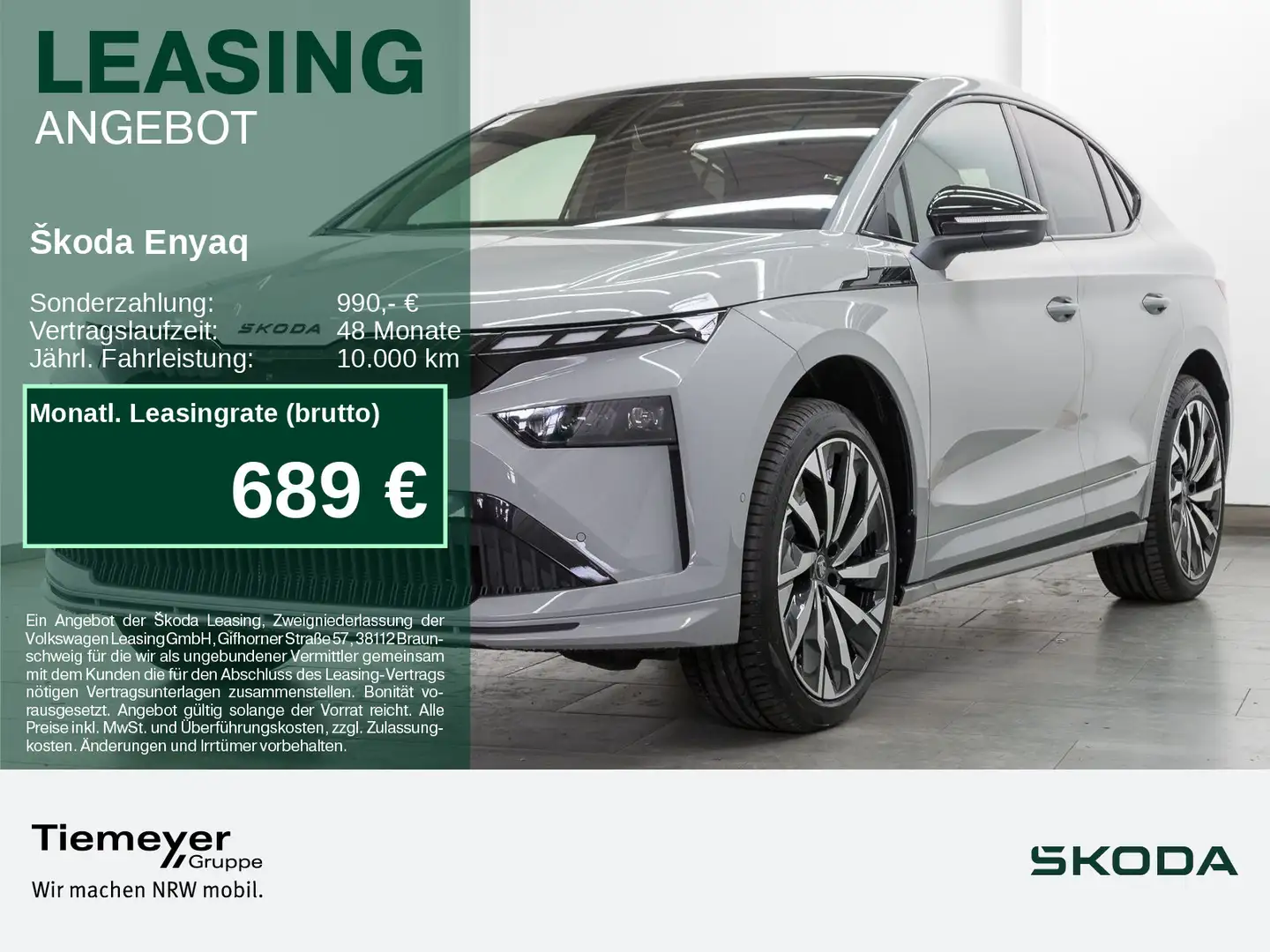 Skoda Enyaq Coupe iV 85 Sportline AHK LM21 CANTON Gris - 1