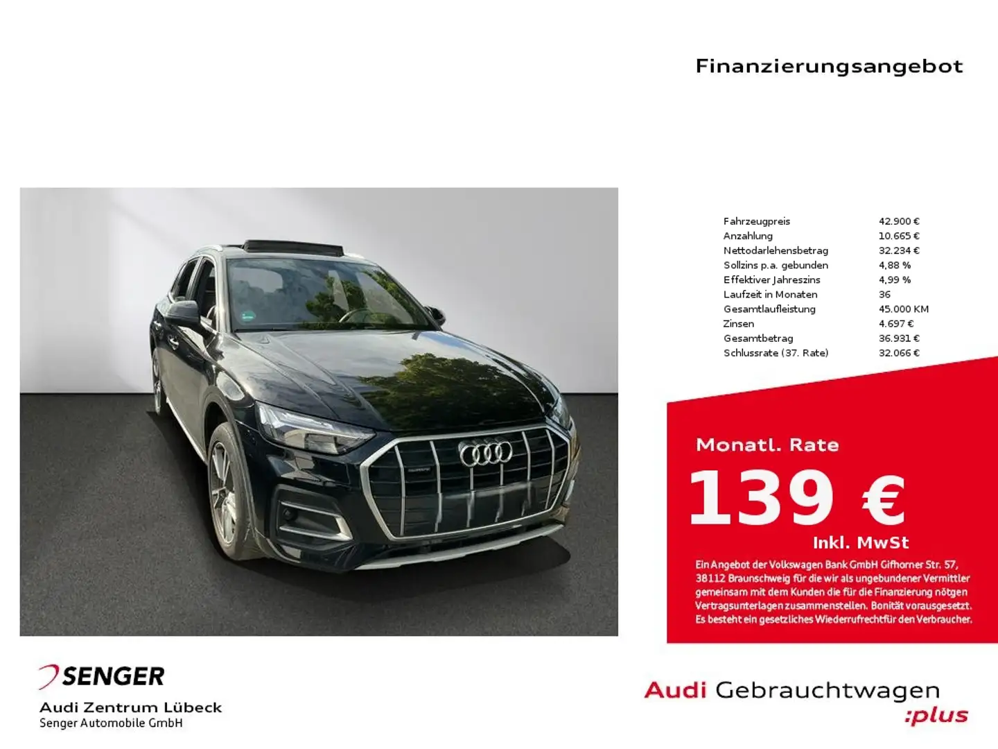 Audi Q5 40 TDI quattro advanced Pano Matrix AHK Noir - 1