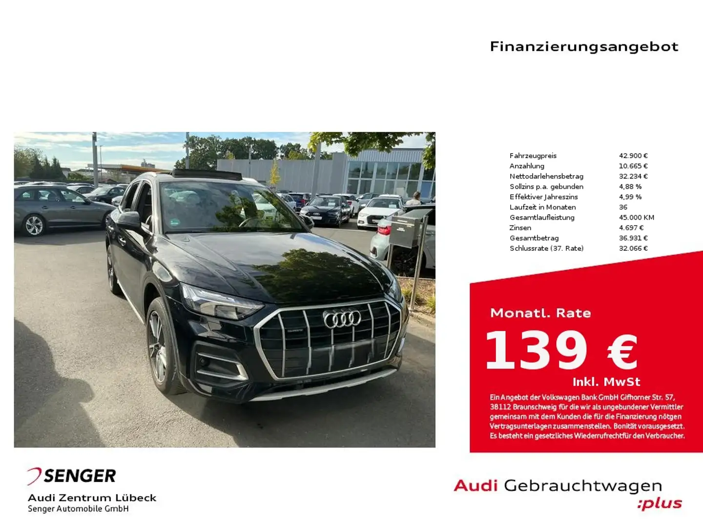 Audi Q5 40 TDI quattro advanced Pano Matrix AHK Schwarz - 1