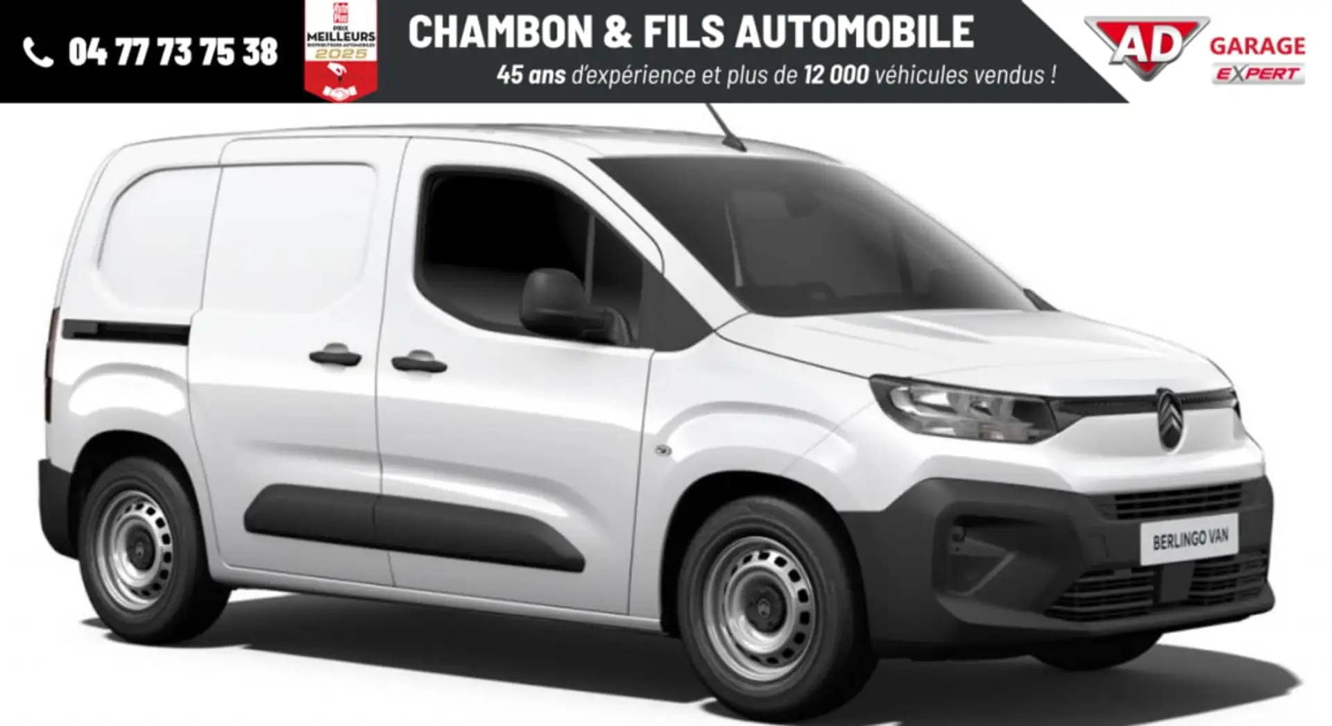 Citroen Berlingo VAN M BLUEHDI 100 BVM6 3 Places Prix :18326 HT Blanc - 1