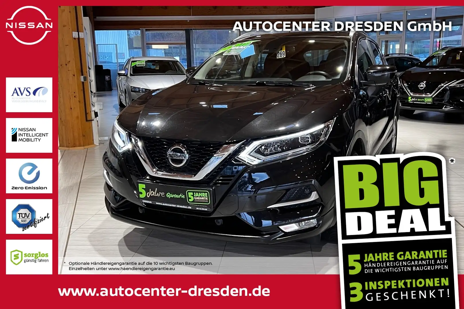 Nissan Qashqai 1.3 DIG-T N-Connecta Navi+Pano+SD+SHZ+LM Negro - 1