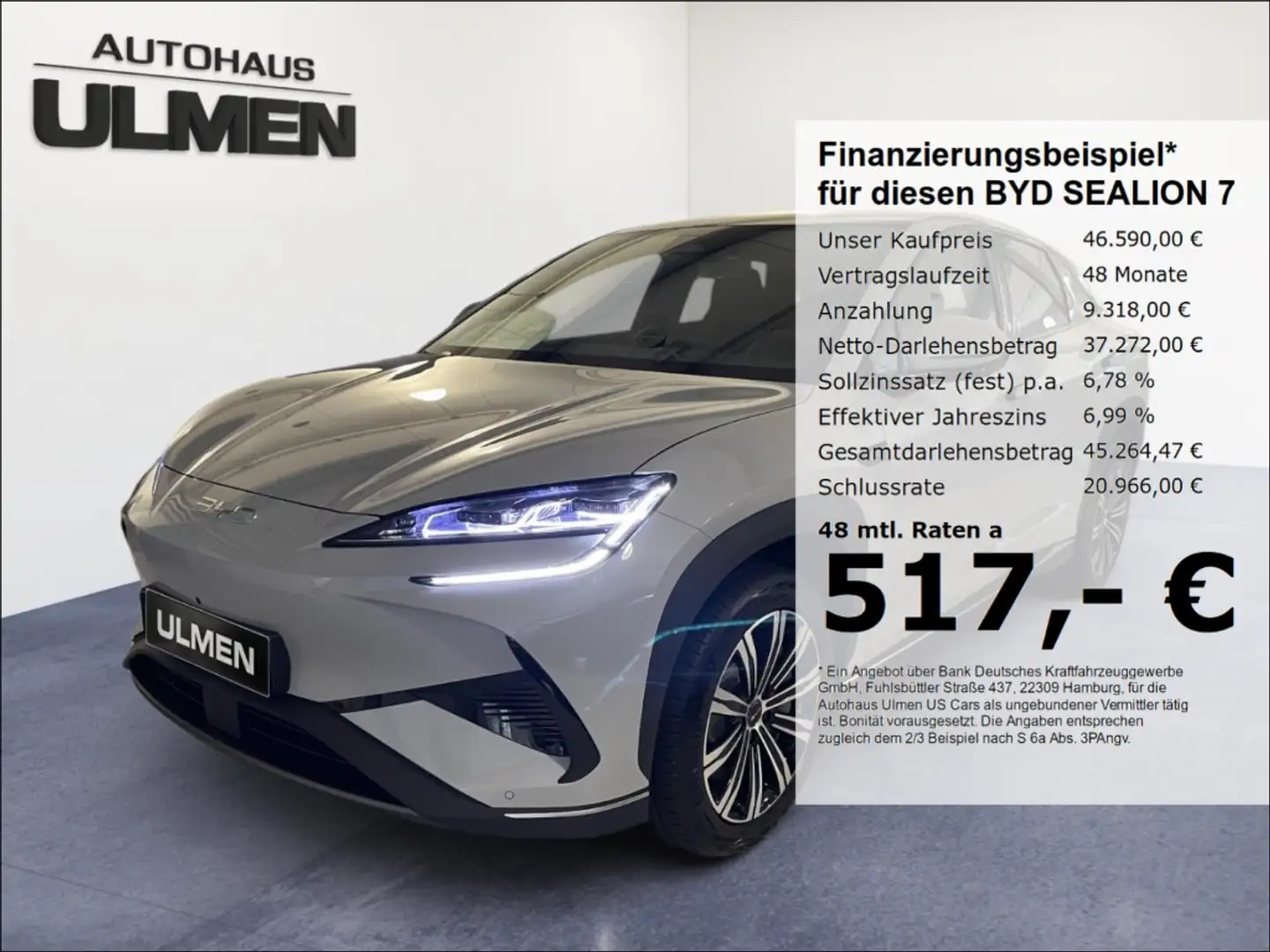 BYD Sealion 7 Comfort 313PS Pano 19-Zoll Leder Navi Grigio - 1