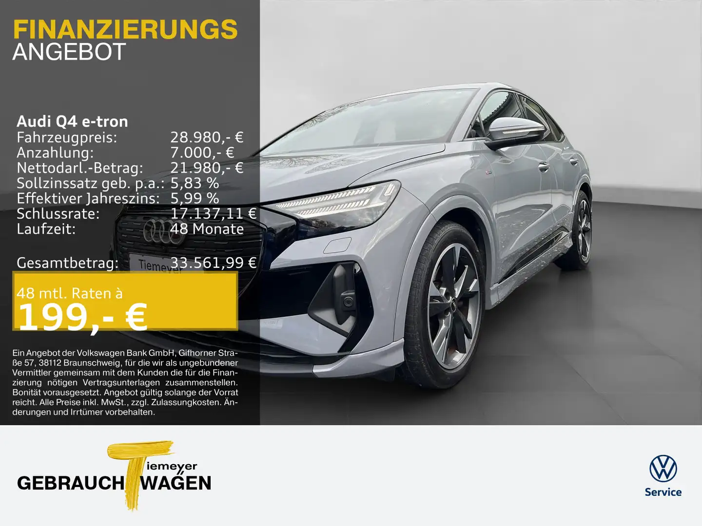 Audi Q4 e-tron Sportback 35 S LINE LM20 MATRIX-LED OP Grau - 1