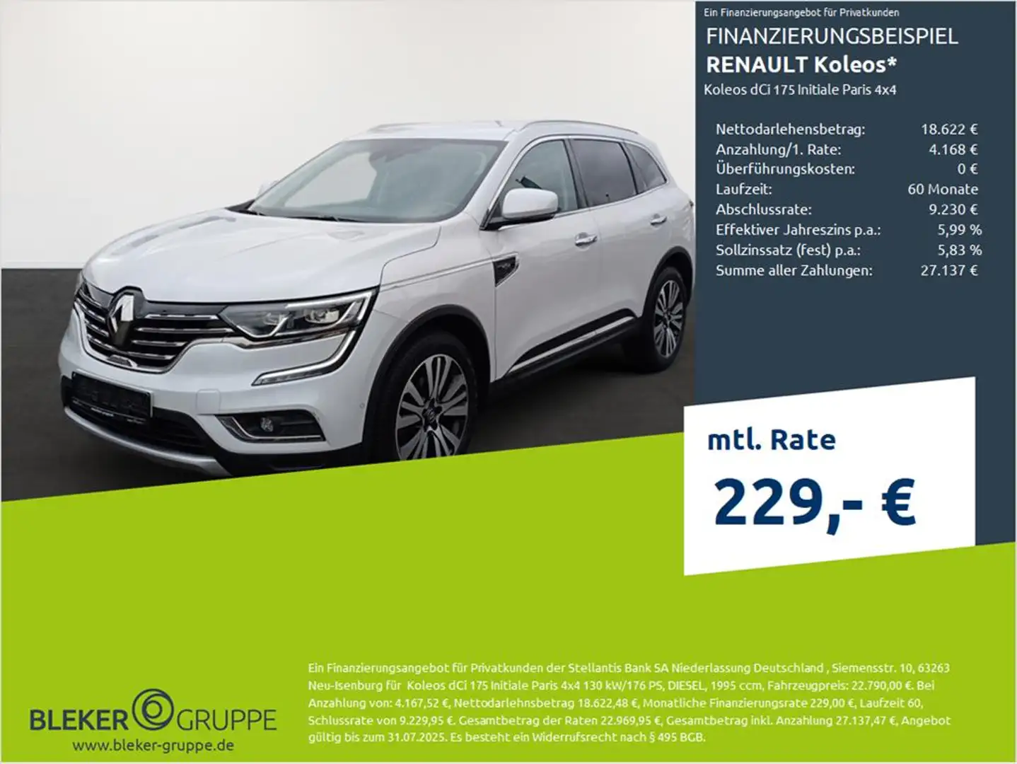 Renault Koleos Koleos dCi 175 Initiale Paris 4x4 Blanc - 1
