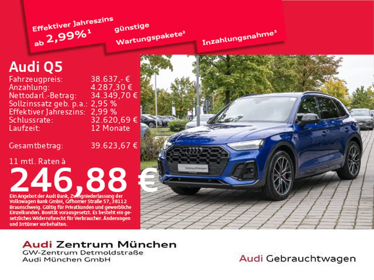 Audi Q5 50 TFSI e qu. S tronic S line Pano/Luftf./Vir Beige - 1