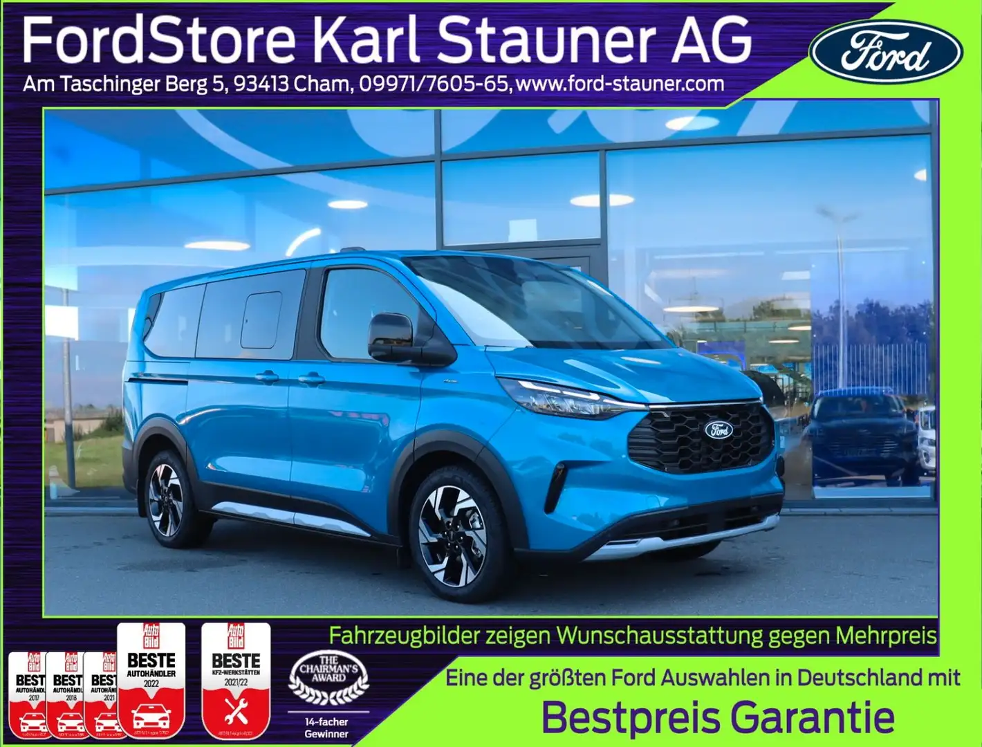 Ford Tourneo Custom Active 2.0 320 L1 4x4 3,99% FIN* Blanco - 1