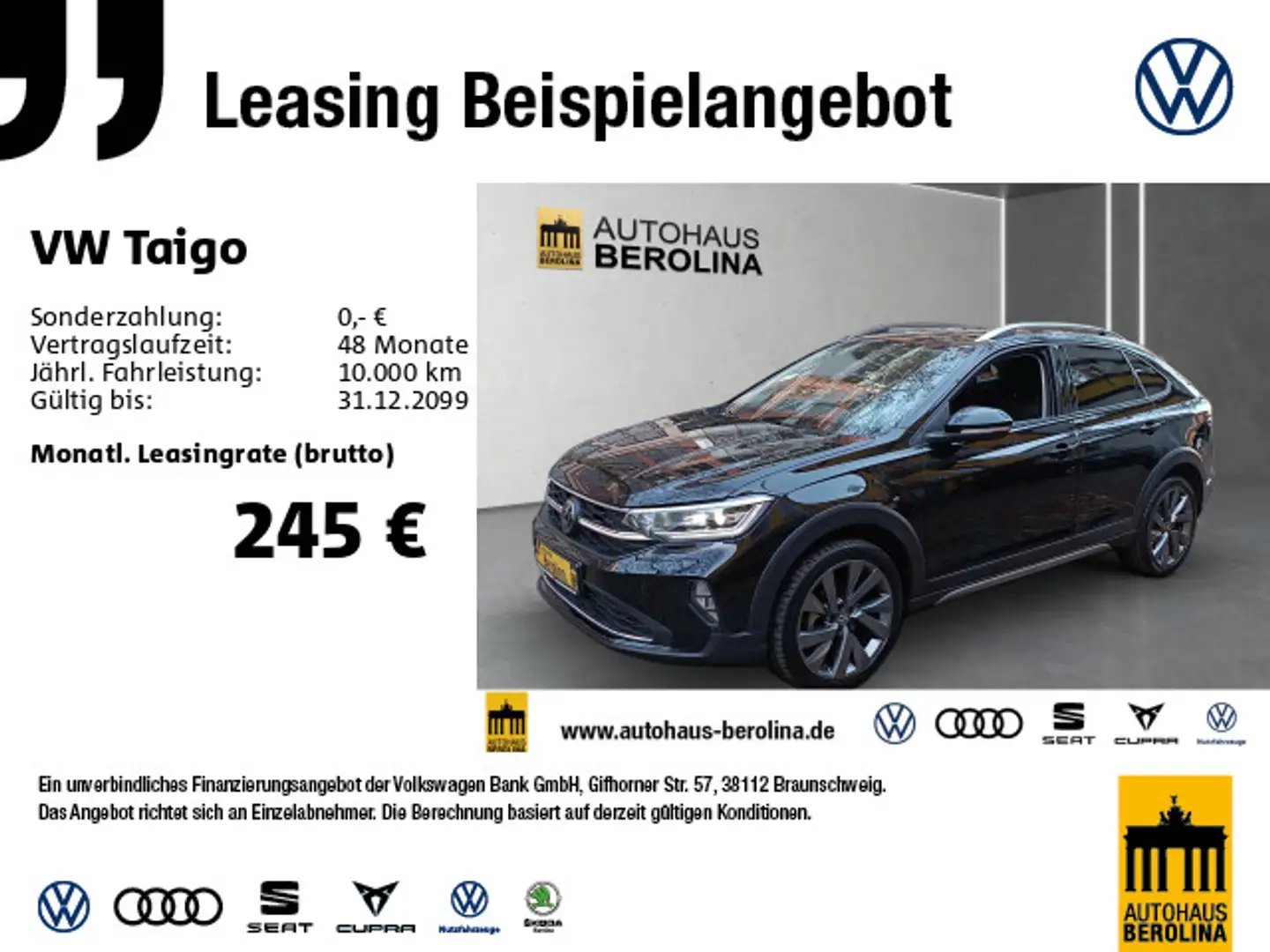 Volkswagen Taigo 1.0 TSI Style DSG *ACC*Digi.C-Pro*R-CAM* Schwarz - 1