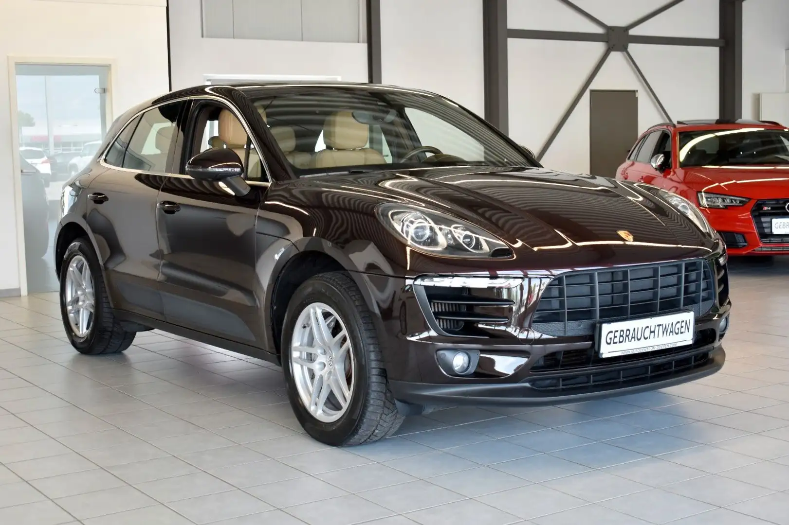 Porsche Macan S  PDK/1.HAND/PDLS/CAM/LUFT/14-WEGE/STANDH Hnědá - 1