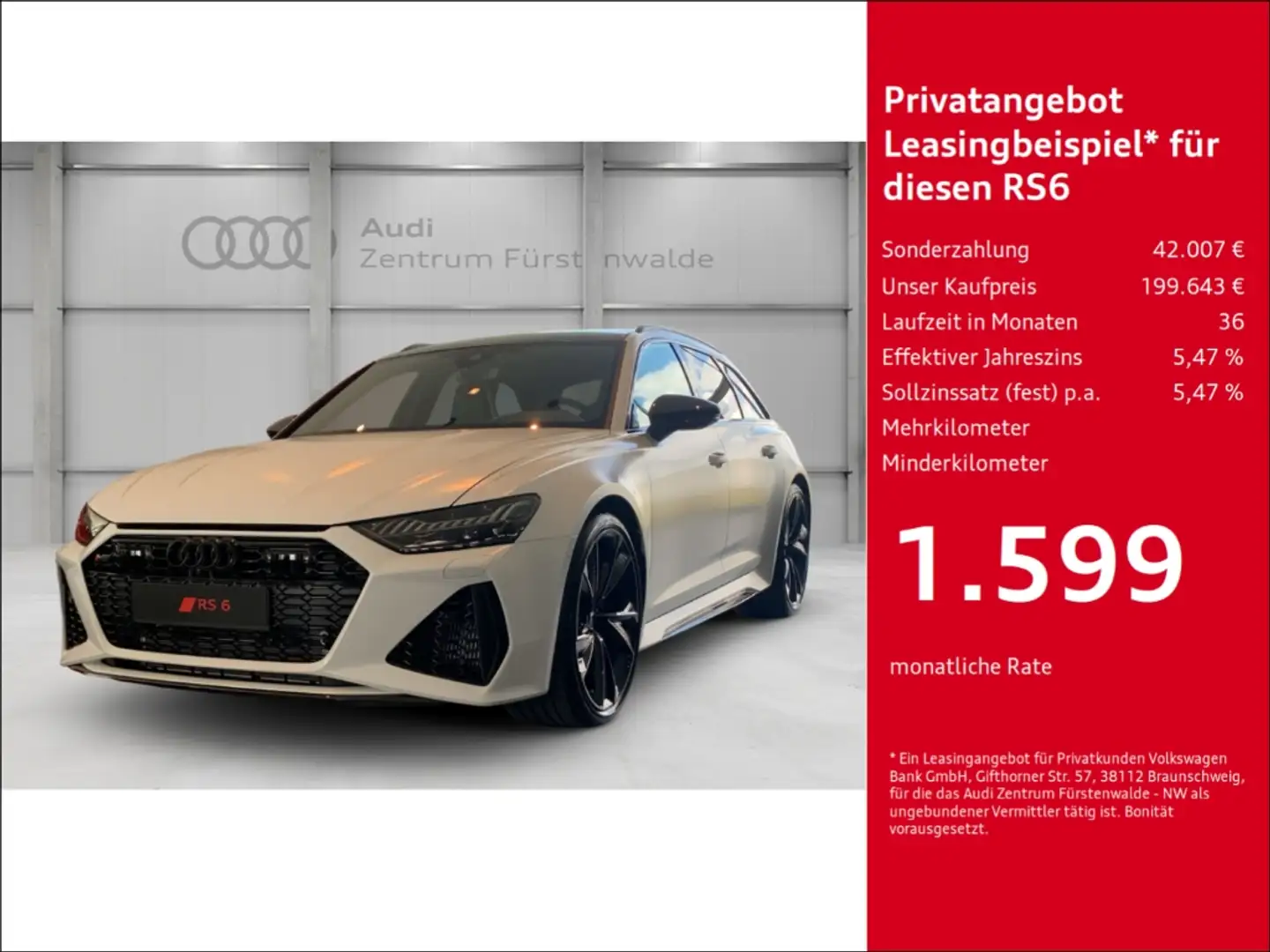 Audi RS6 4.0 TFSI quat Avant performance DynamikPls+Stdheiz Weiß - 1
