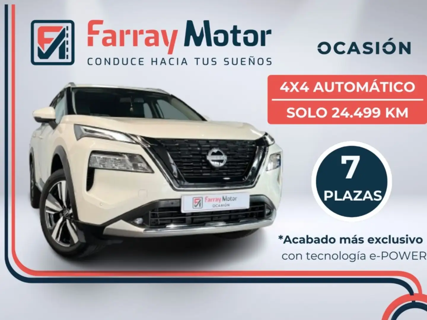 Nissan X-Trail 1.5 e-Power Tekna e-4orce 4x4 7pl. 158kW Blanc - 1