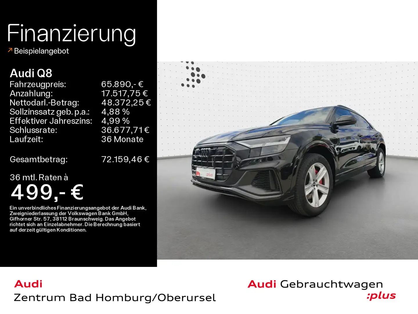 Audi Q8 55 TFSI e S line*Navi*Led*HUD*PDC*Virtual Coc Schwarz - 1