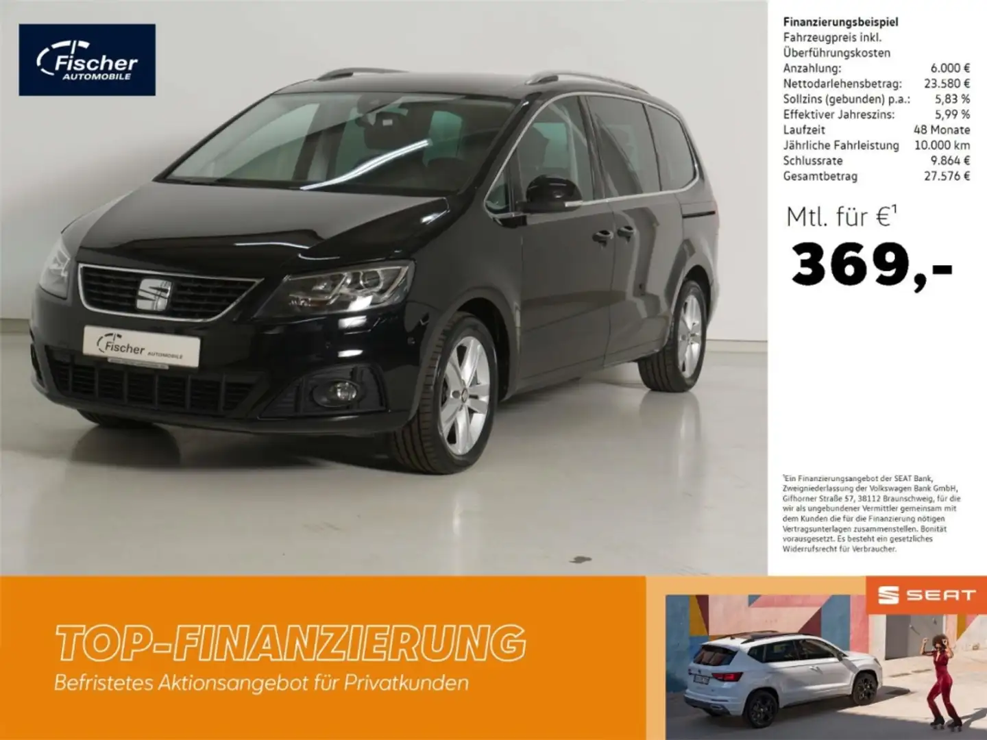 SEAT Alhambra 2.0 TDI DSG XCELLENCE NAV/Xenon/ACC/RFK Nero - 1