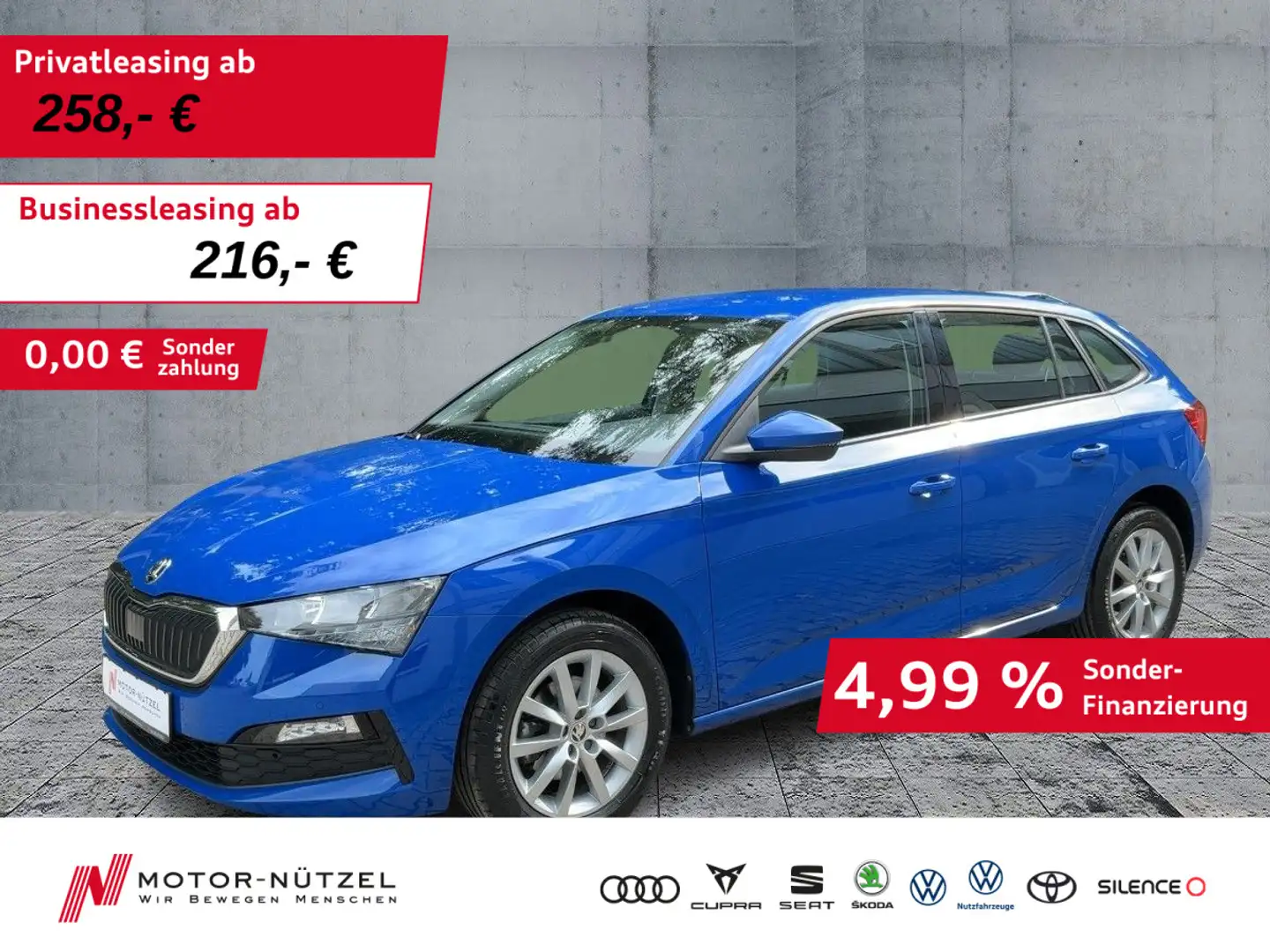 Skoda Scala 1.0 TSI DSG AMBITION LED+APP+GRA+SHZ+2xPDC Blau - 1