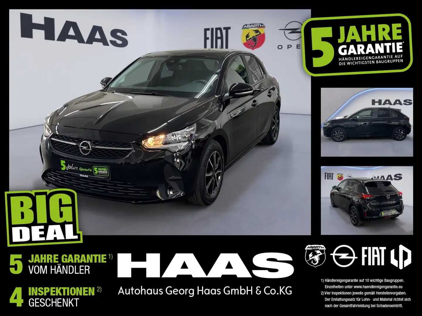 Opel Corsa F 1.2 Edition bis zu 5 Jahre Garantie Negro - 1