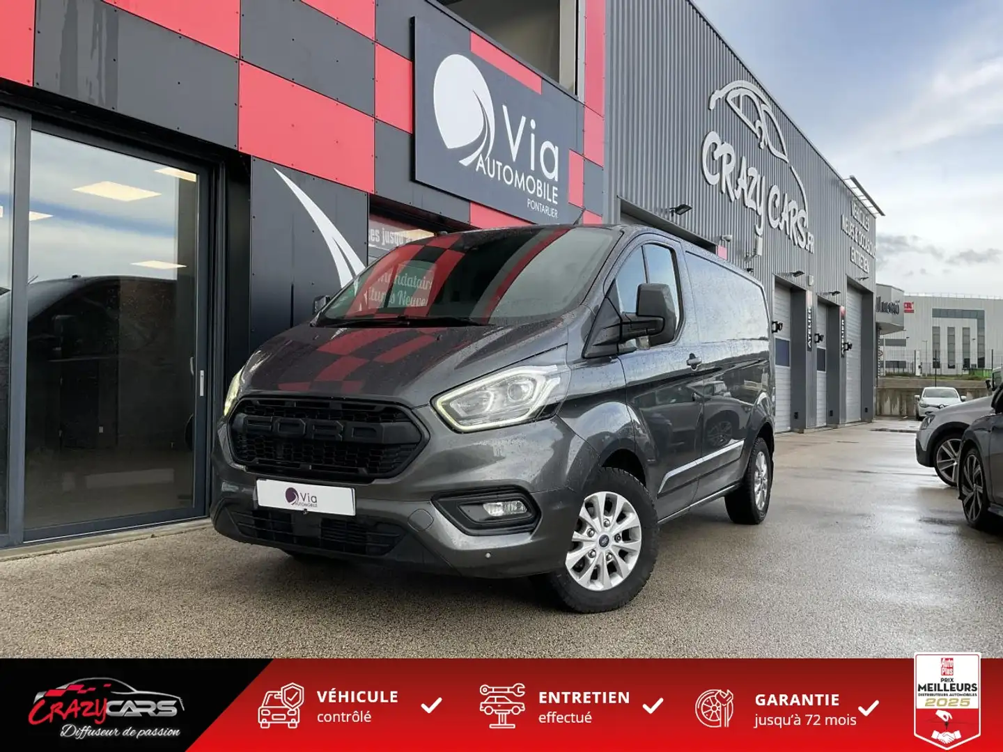 Ford Transit Custom 2.0 TDCi 130 L1H1 Limited - CAM - ATTELAGE Gris - 1