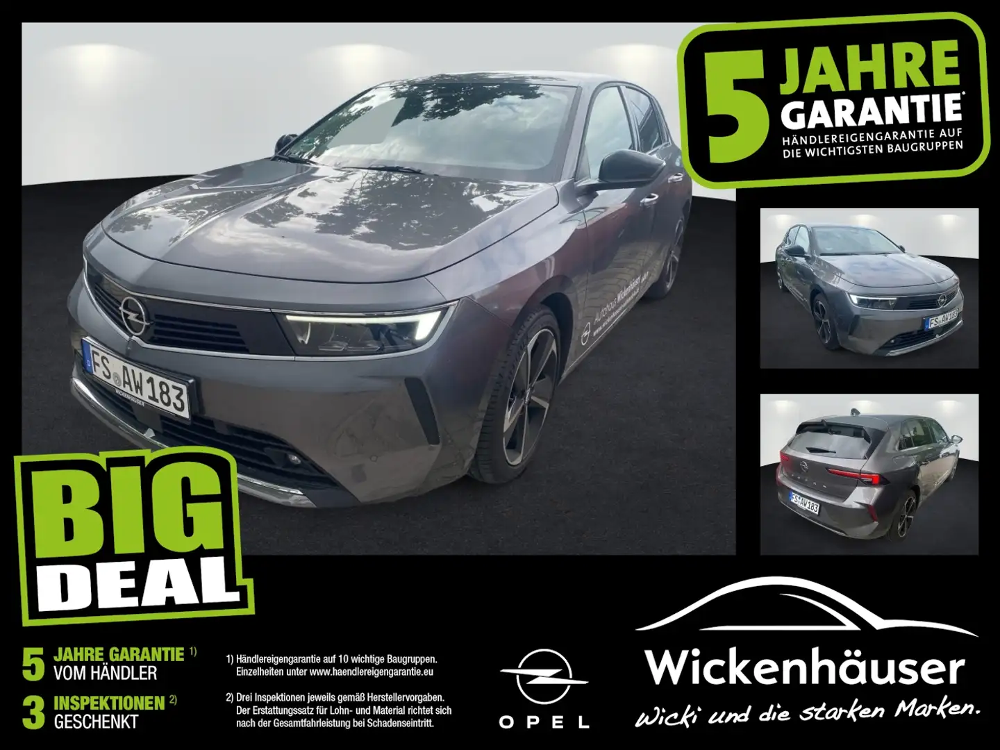 Opel Astra 1.2 5t Elegance FLA SpurH LM PDC KAM BT Grau - 1