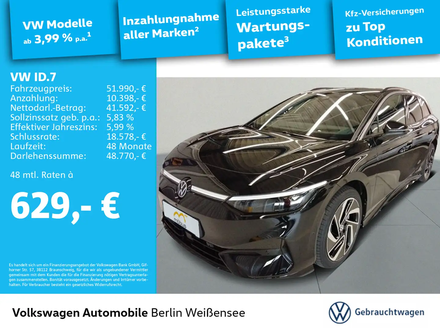 Volkswagen ID.7 Tourer Pro*APP*NAVI*DCC*ACC*ASG*MATRIX* Schwarz - 1