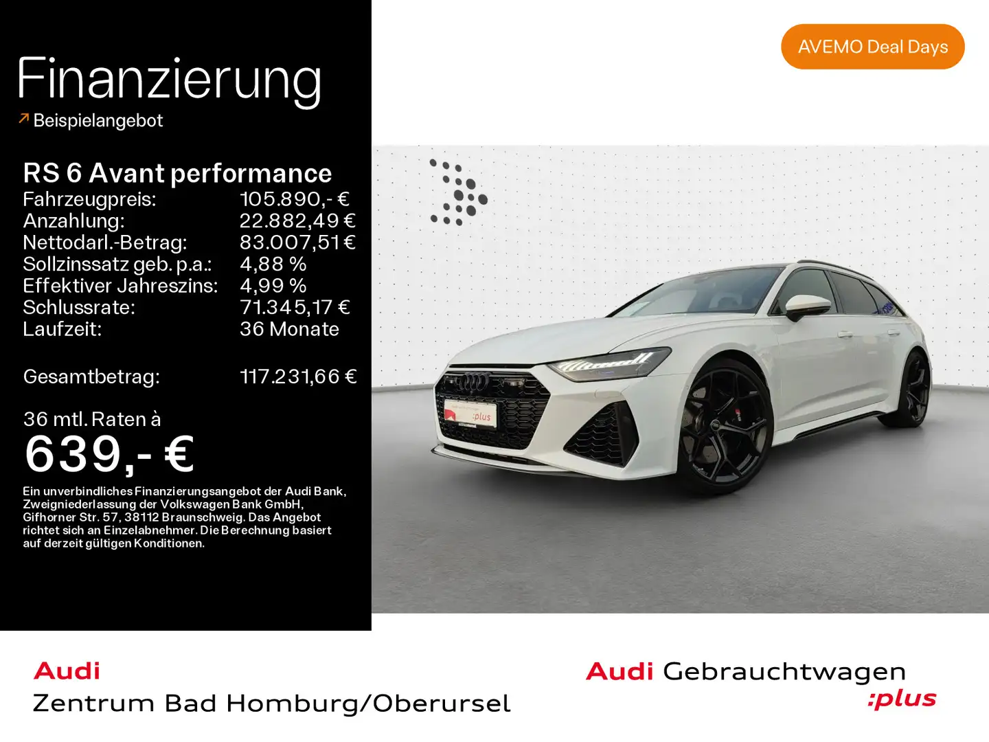 Audi RS6 4.0 TFSI quattro*Navi*Mat Weiß - 1