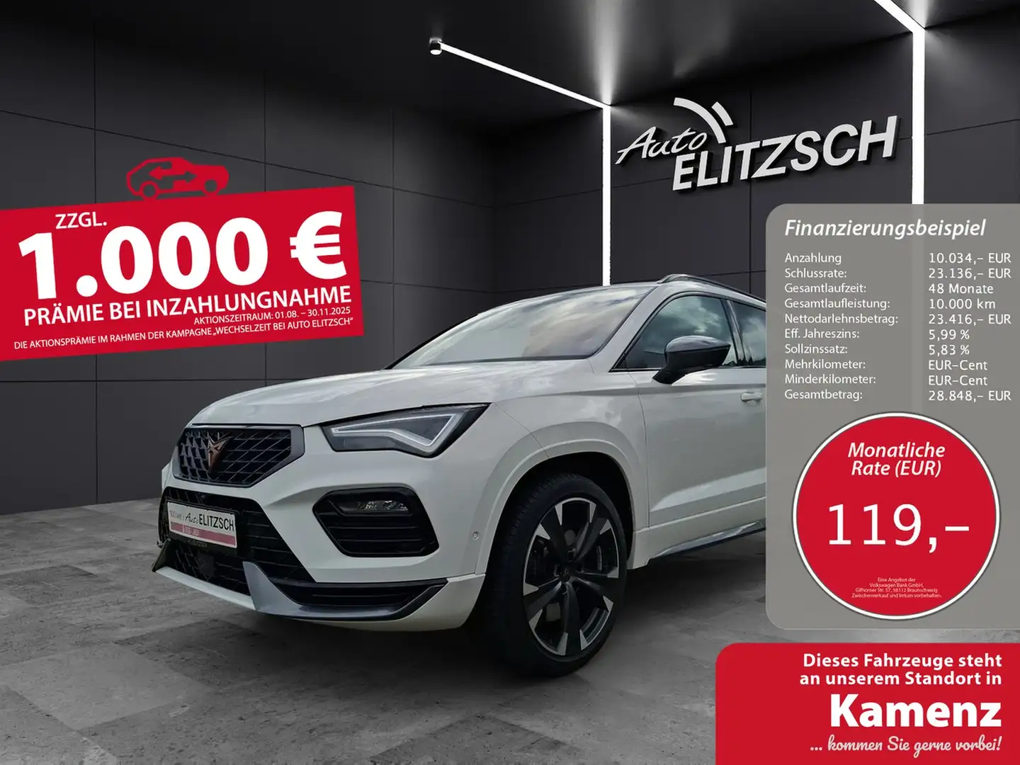 SEAT Ateca VZ DSG 4Drive LED Navi AID ACC beats Park-Assis... Weiß - 1