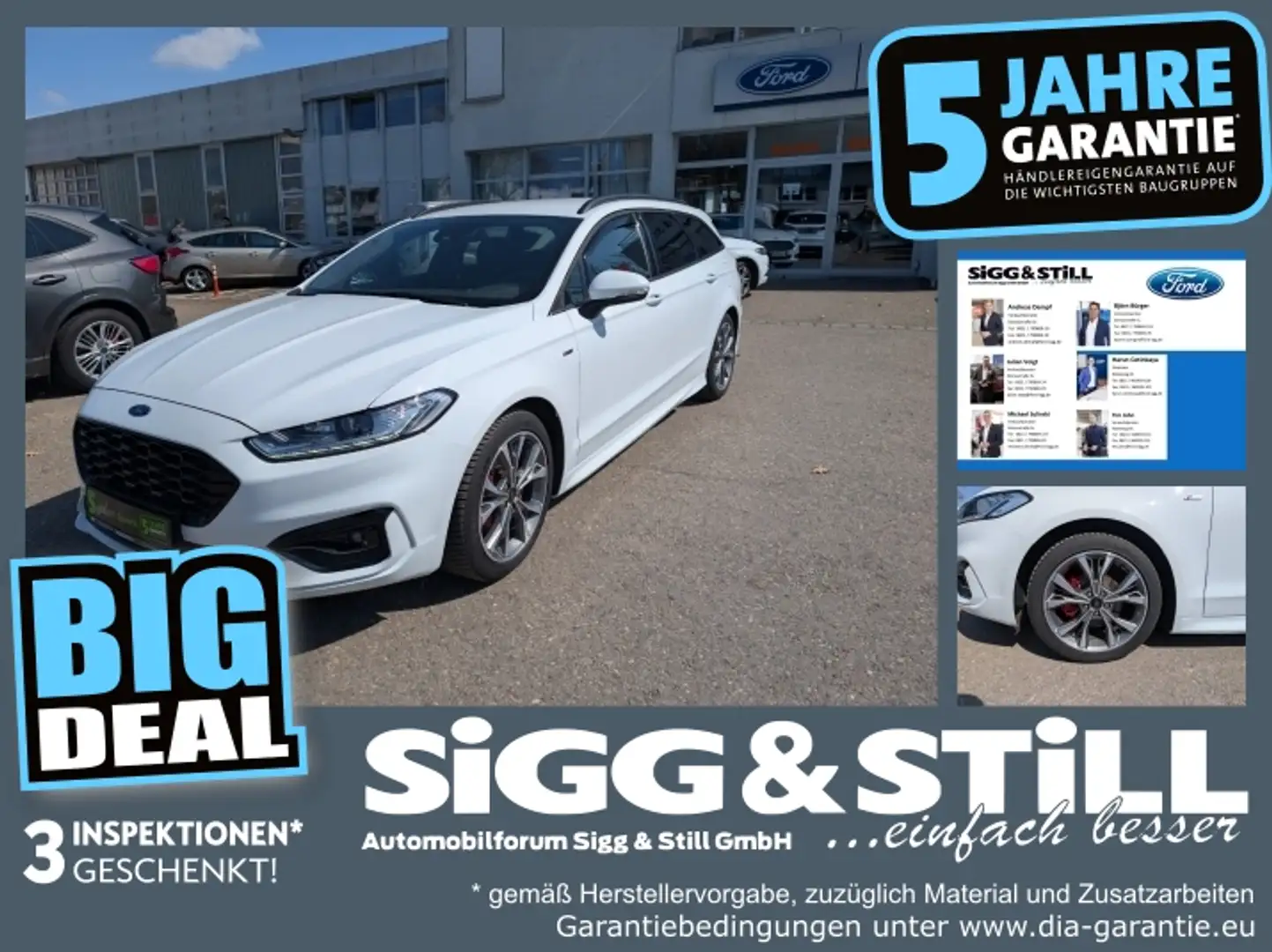 Ford Mondeo Turnier Hybrid ST-Line LED*NAV*4xSHZ*CAM Blanc - 1
