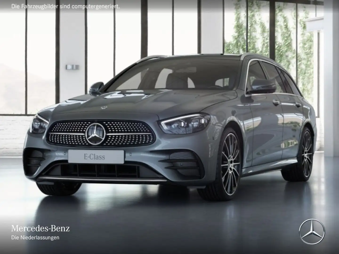 Mercedes-Benz E 450 T 4M AMG+PANO+360+AHK+MULTIBEAM+STHZG+CARBON Grigio - 2