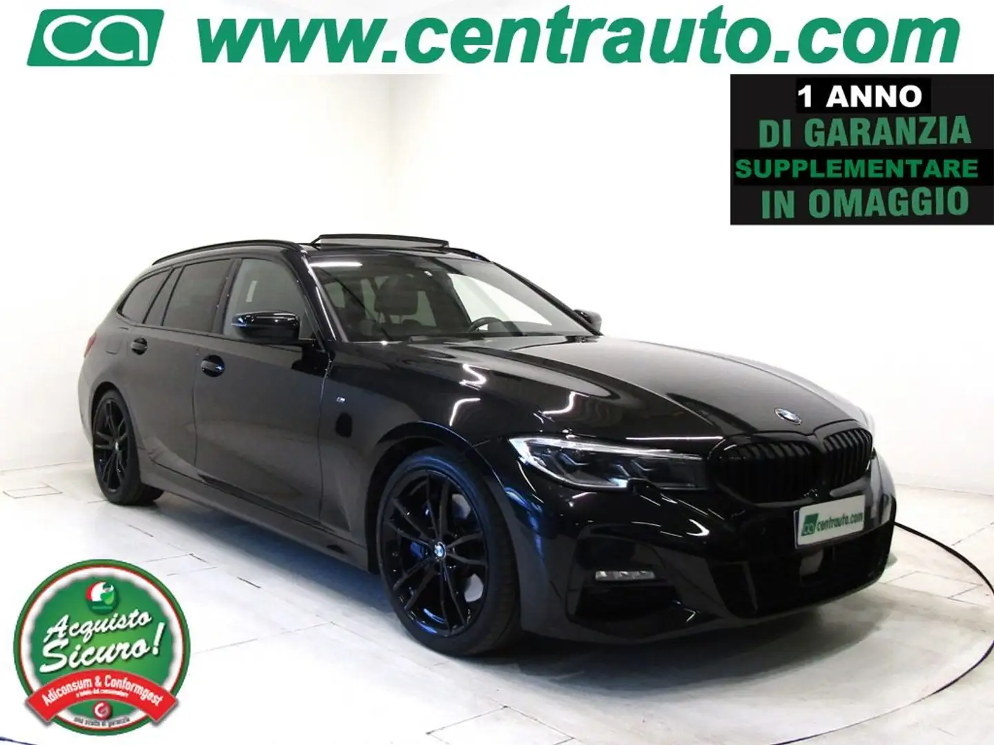 BMW 330 d 3.0D 48V Touring Msport MHEV *PELLE * TETTO * Schwarz - 1