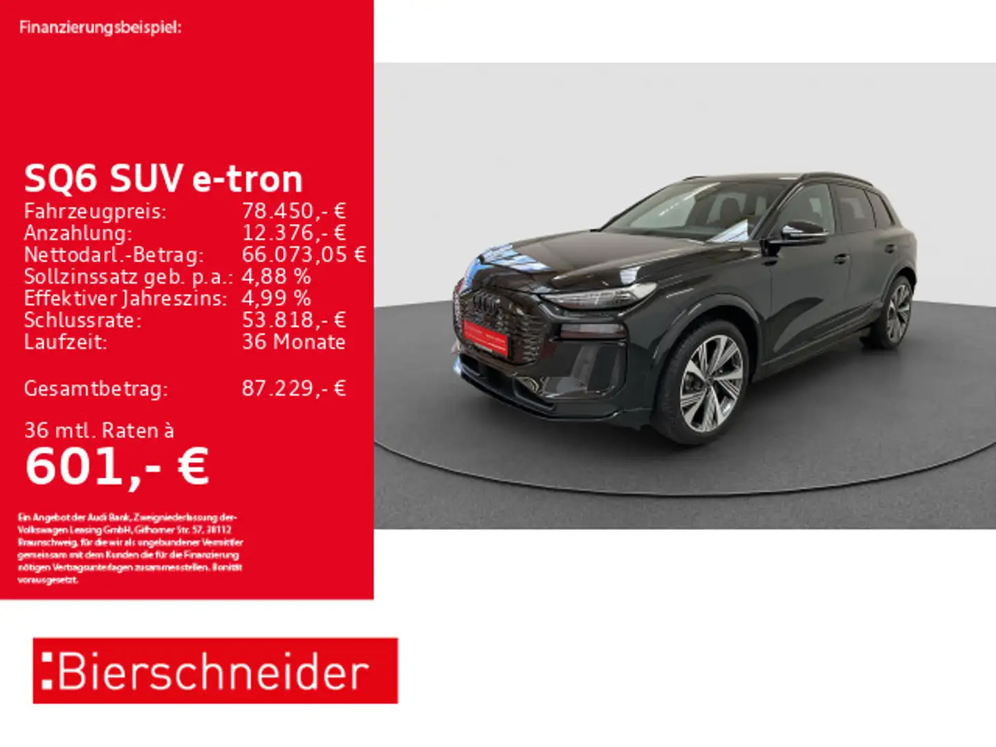 Audi SQ6 SQ6 e-tron PANO MATRIX AR-HuD B&O 360 Schwarz - 1