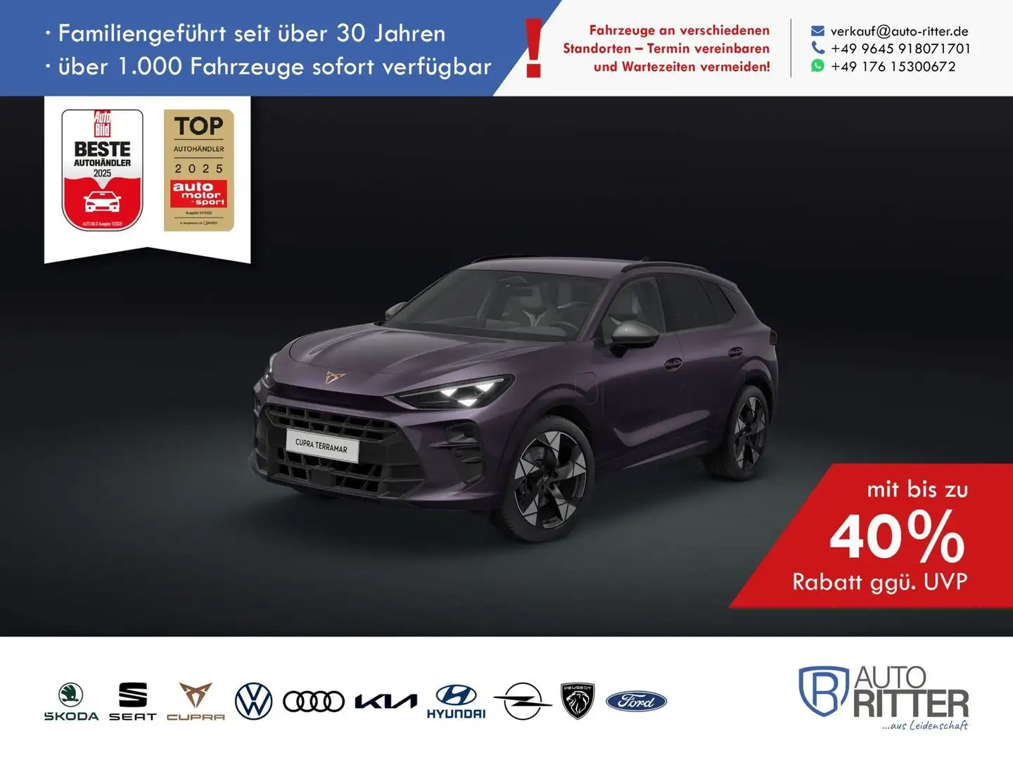 CUPRA Terramar e-HYBRID ACC|HuD|RFK|LED|Navi|360°|C... Violett - 1