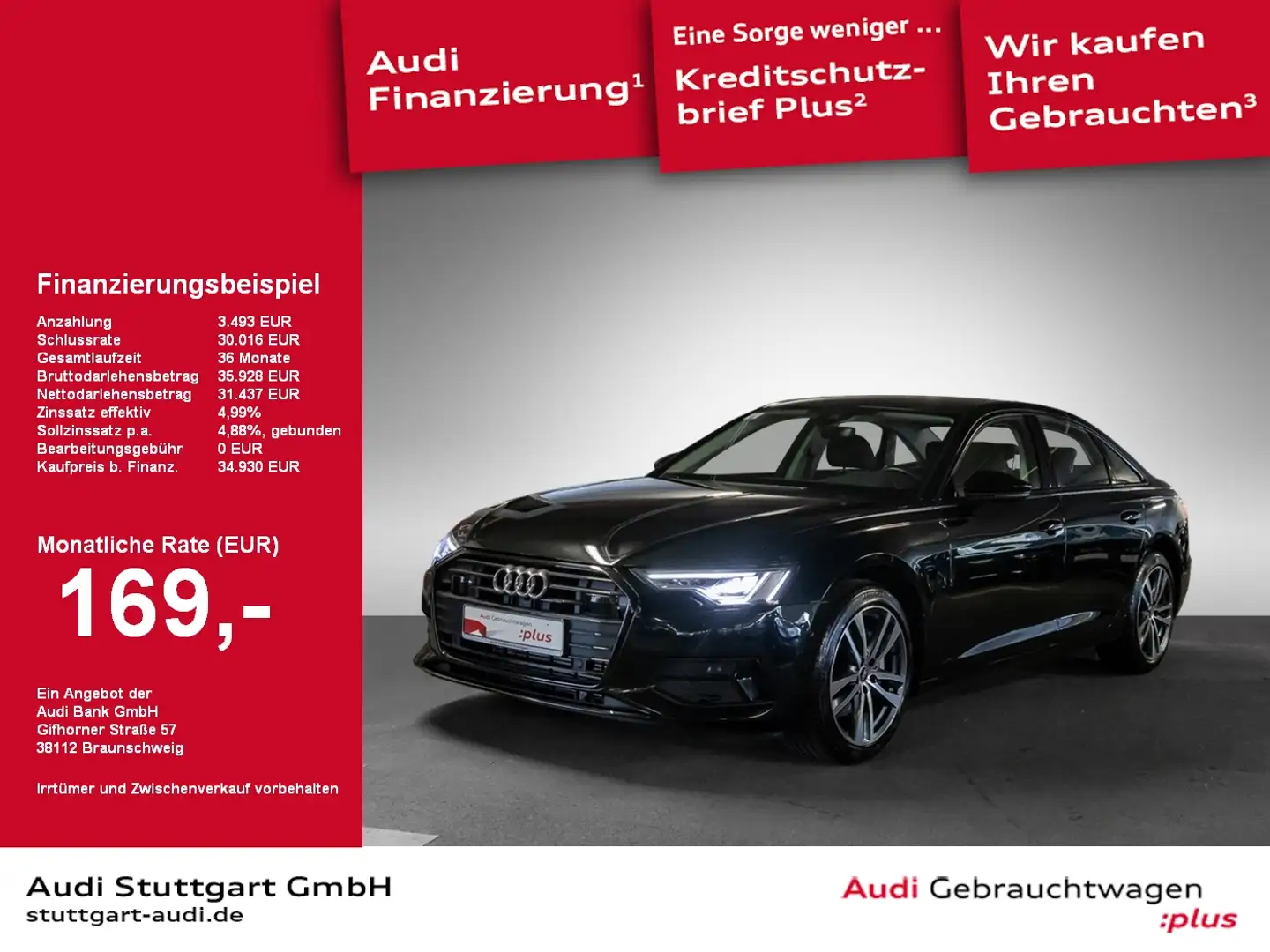 Audi A6 Limousine 45 TFSI advanced AHK Sportsitze ACC Negro - 1